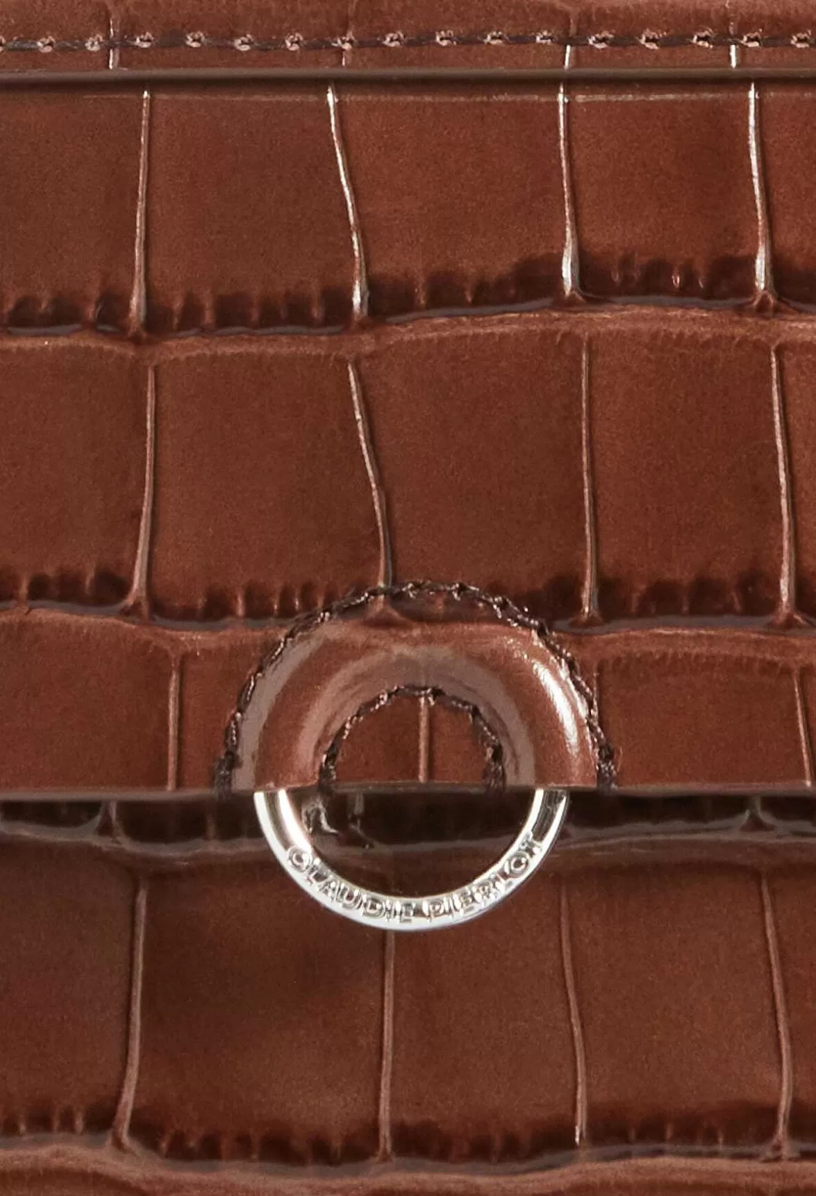 Claudie Pierlot Anoucko Nano Brown Embossed Leather Bag*Women Crossbody Bags