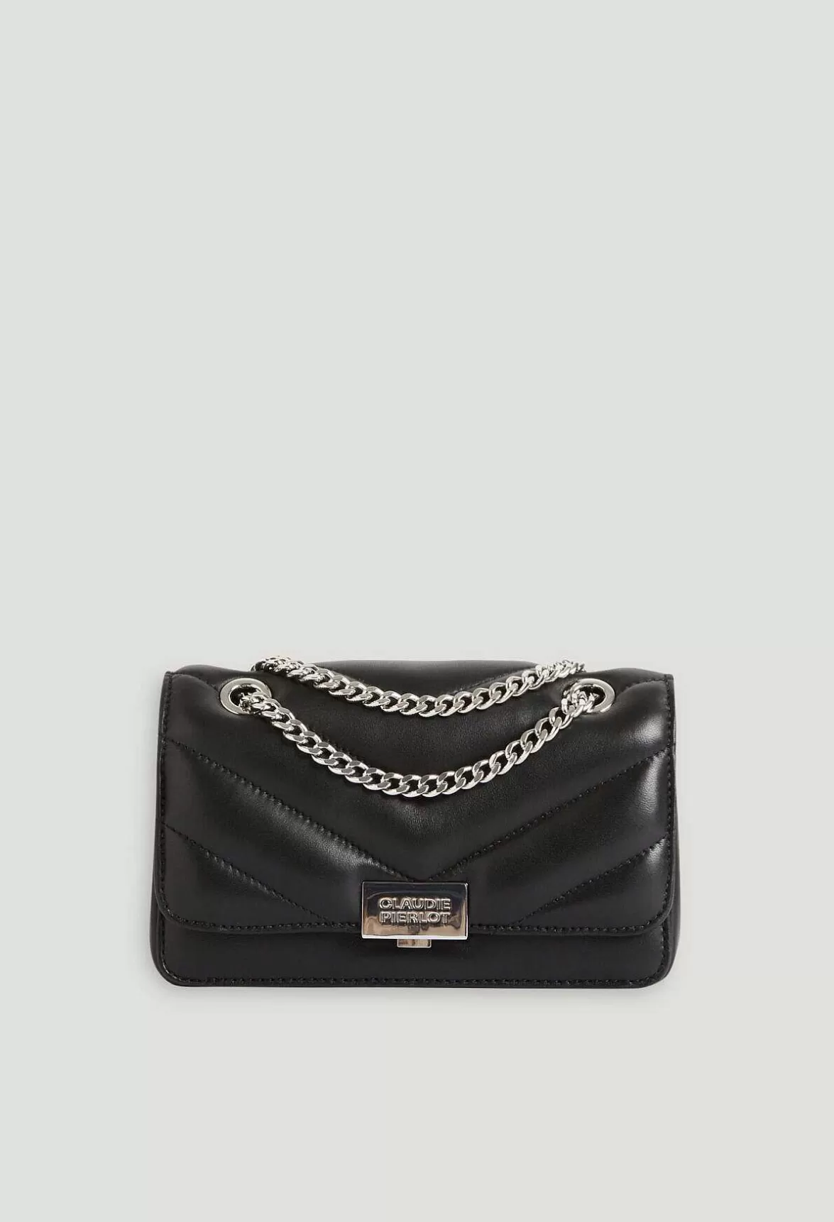 Claudie Pierlot Black Leather Angelina Bag*Women Crossbody Bags