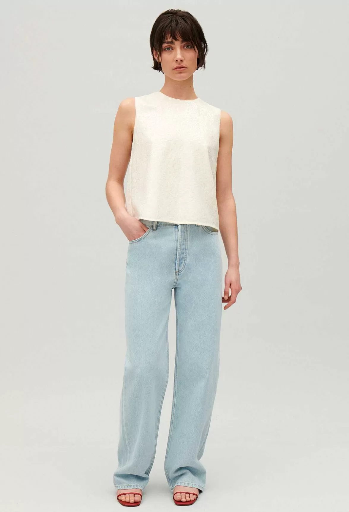 Claudie Pierlot Ecru Sequined Sleeveless Top*Women Tops And Shirts