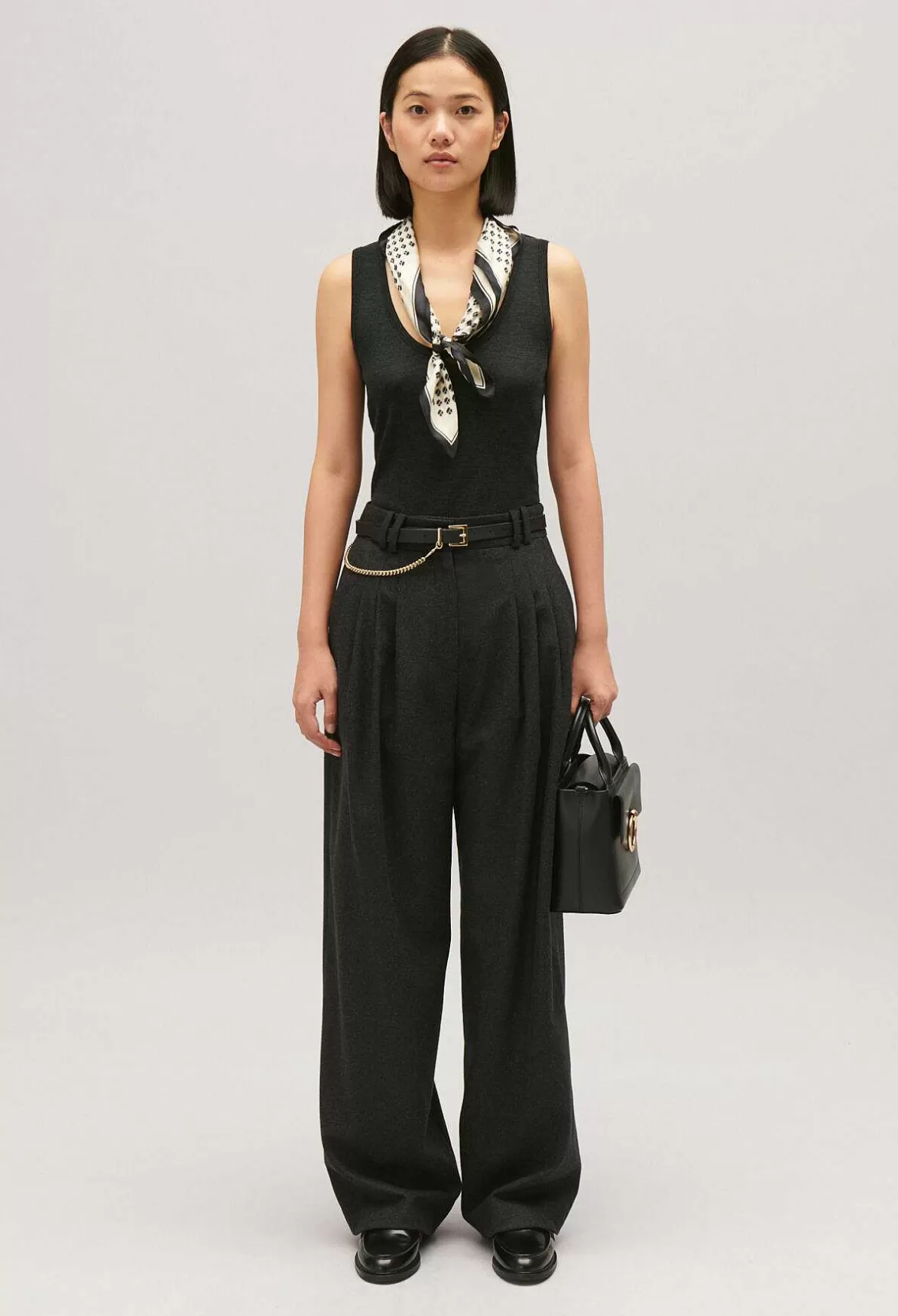 Claudie Pierlot Flecked Grey Wide-Leg Trousers*Women Jeans And Trousers