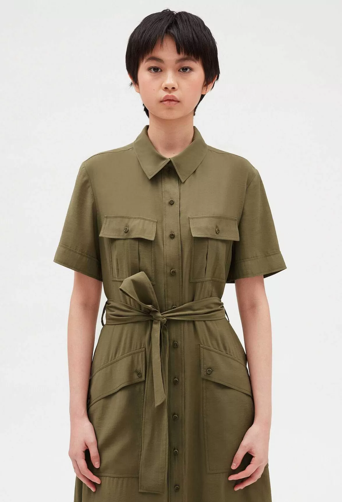 Claudie Pierlot Flowing Short-Sleeved Midi Dress*Women Dresses