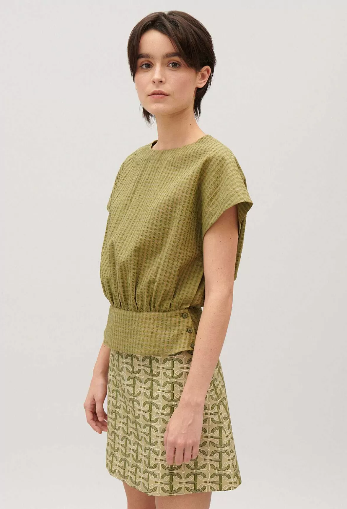 Claudie Pierlot Gathered Openwork Top*Women Tops And Shirts