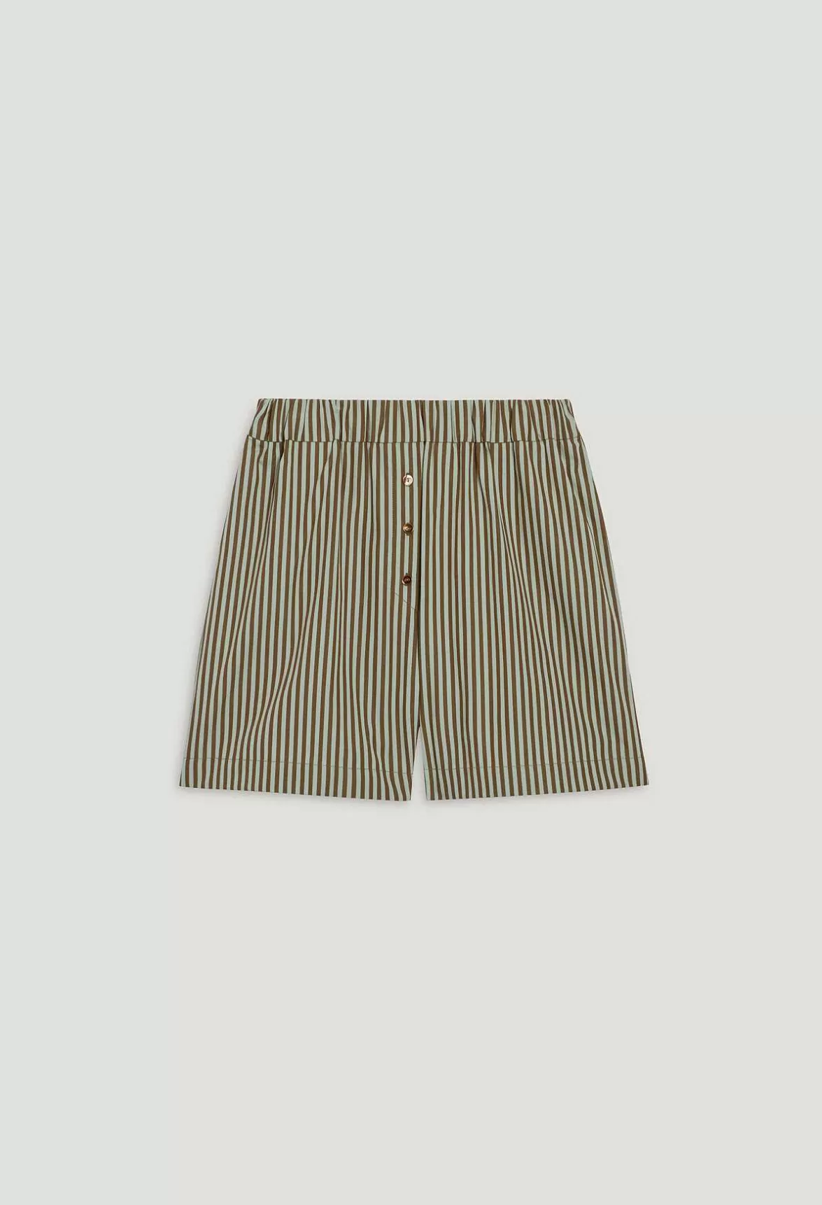 Claudie Pierlot Green Striped Shorts*Women Skirts And Shorts