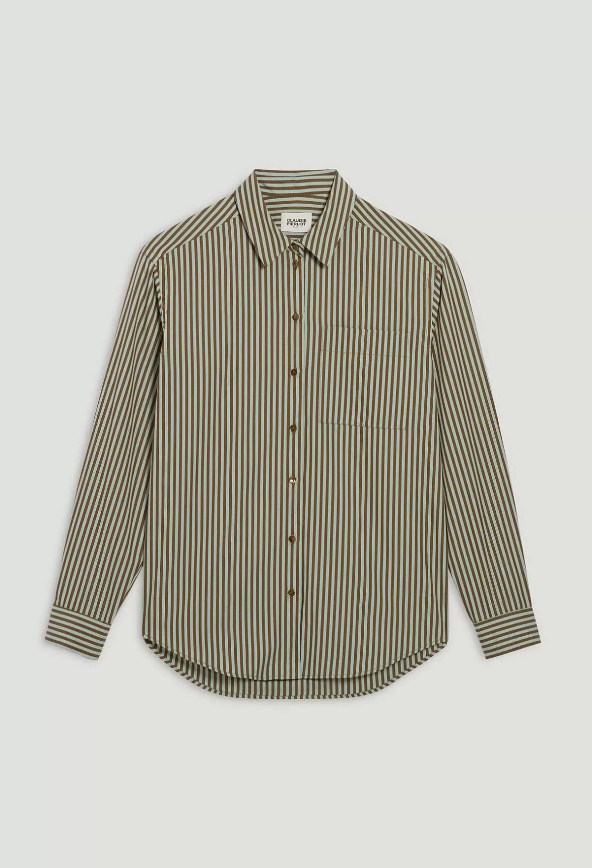 Claudie Pierlot Green Stripy Shirt*Women Tops And Shirts