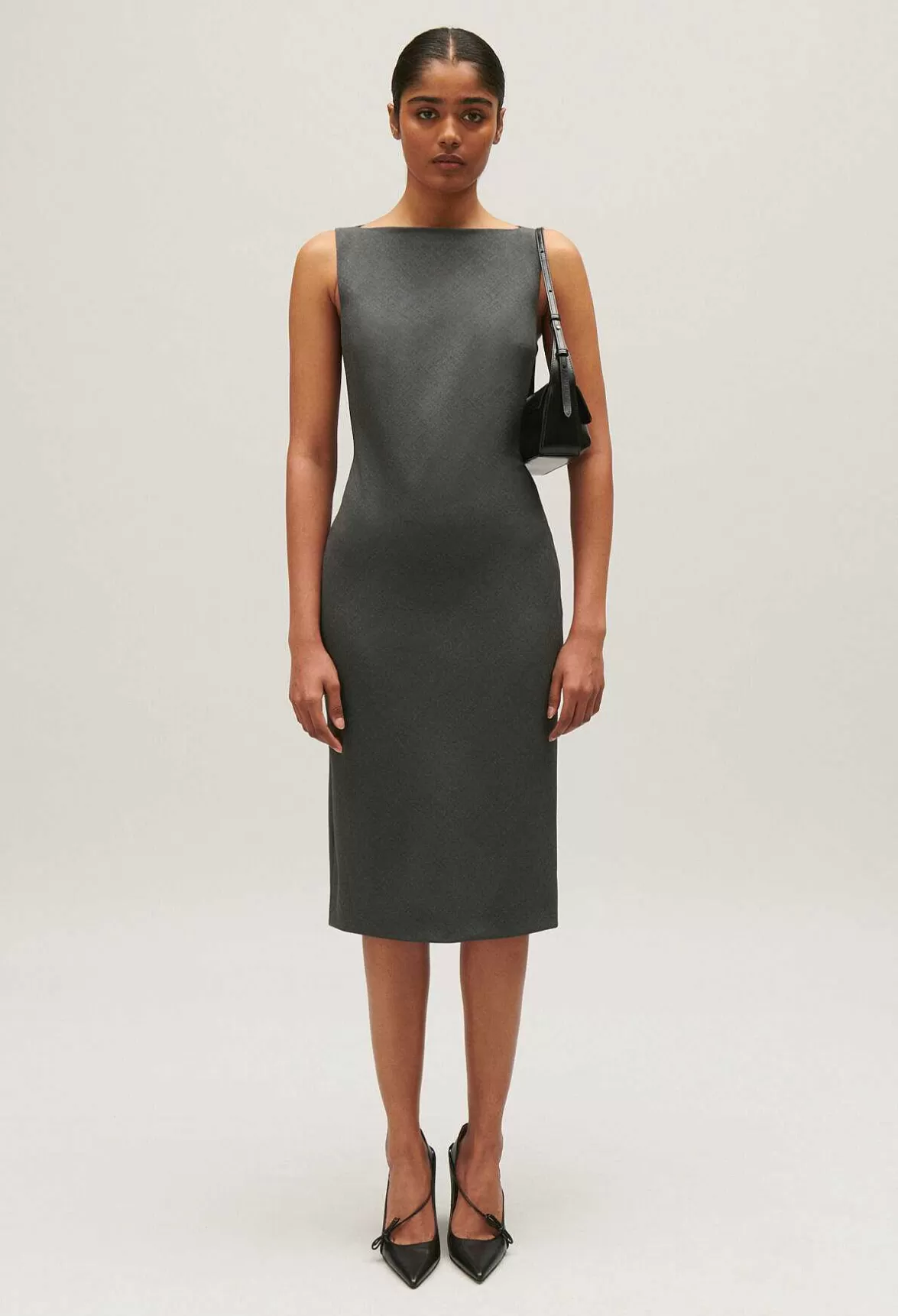 Claudie Pierlot Grey Midi Shift Dress*Women Dresses