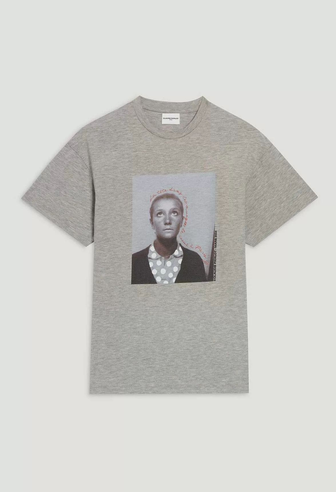 Claudie Pierlot Grey Print T-Shirt*Women T-Shirts