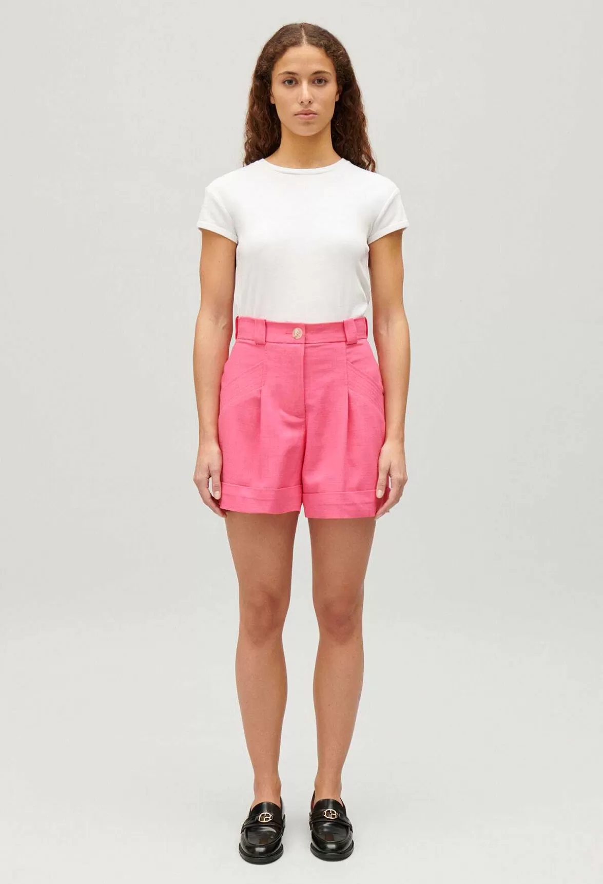 Claudie Pierlot High Waisted Pink Short*Women Skirts And Shorts