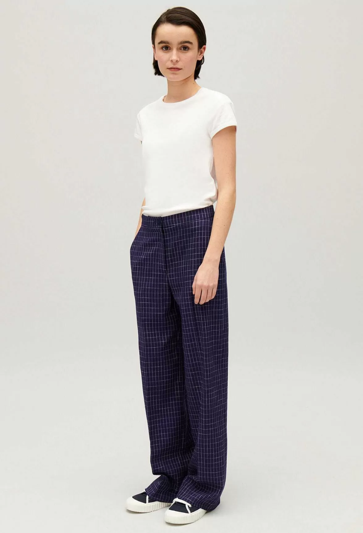 Claudie Pierlot Indigo Checked Suit Trousers*Women Jeans And Trousers