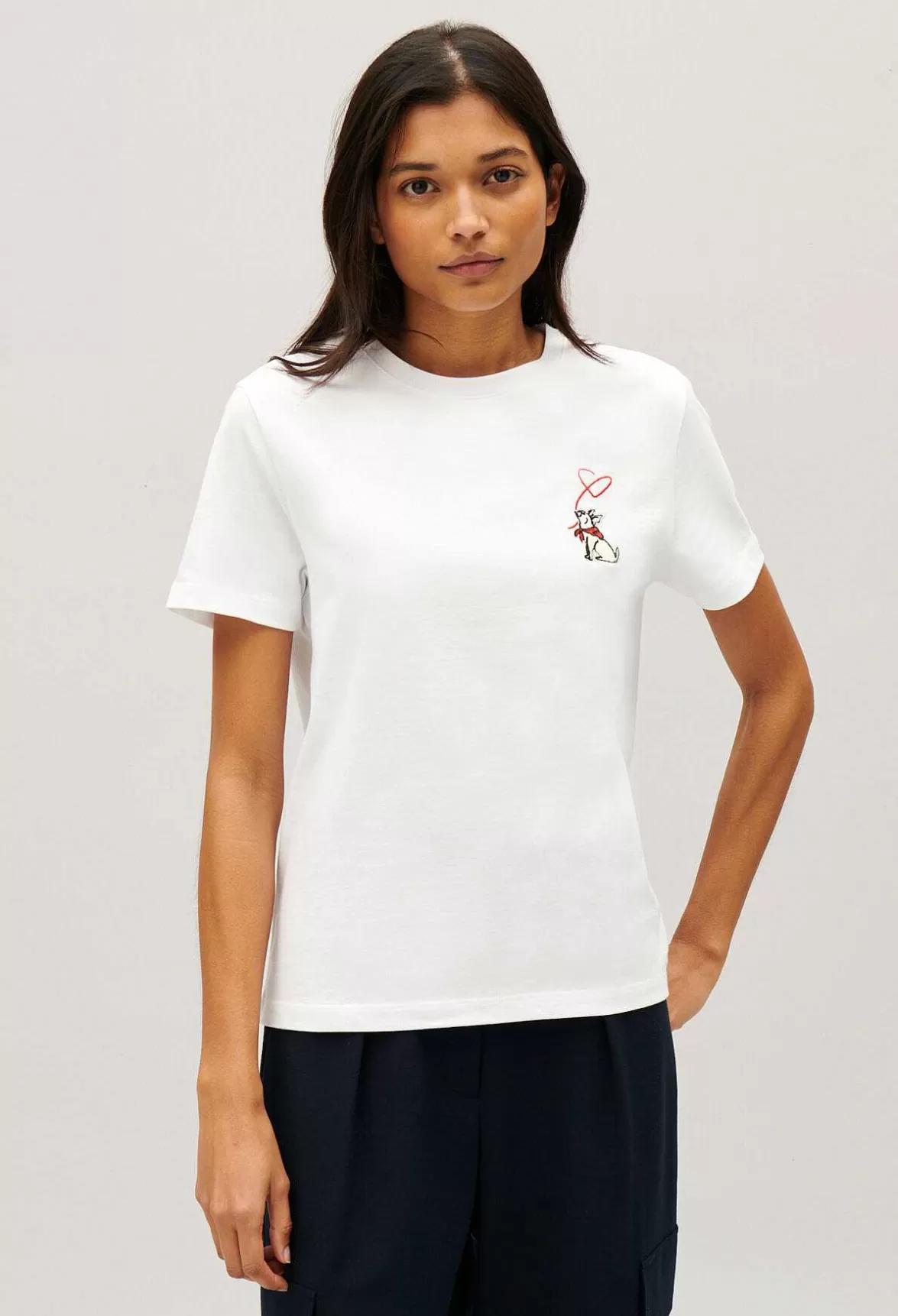 Claudie Pierlot Jean Toto Cream T-Shirt*Women T-Shirts
