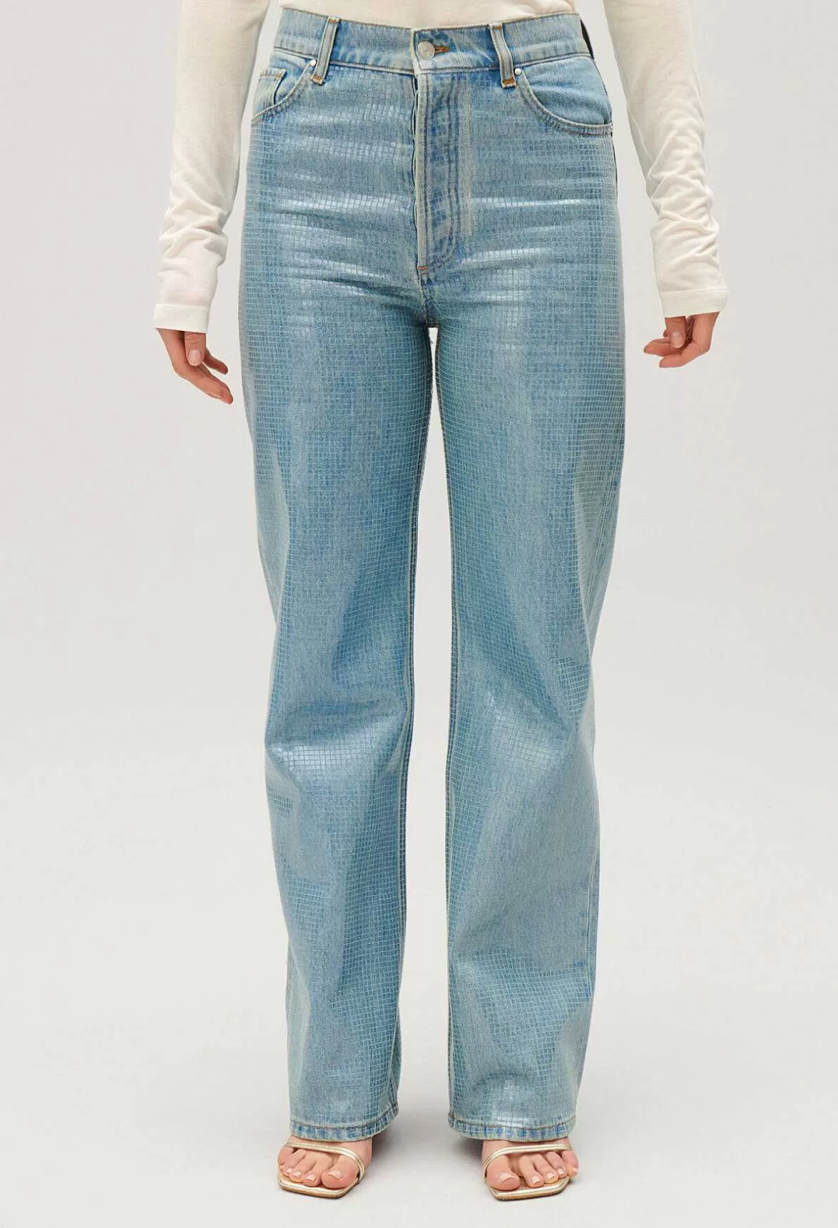 Claudie Pierlot Jean With Claude Blue Glitter Effect*Women Jeans And Trousers