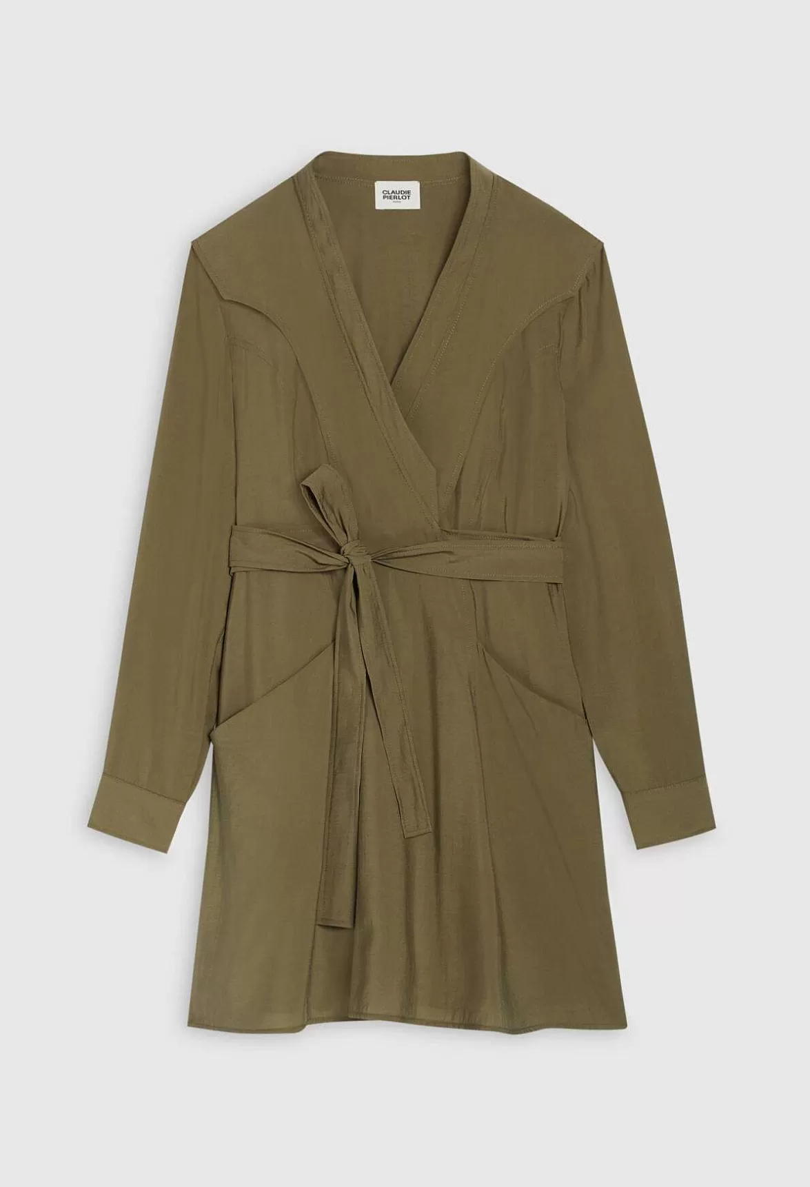 Claudie Pierlot Khaki Tie-Belt Dress*Women Dresses