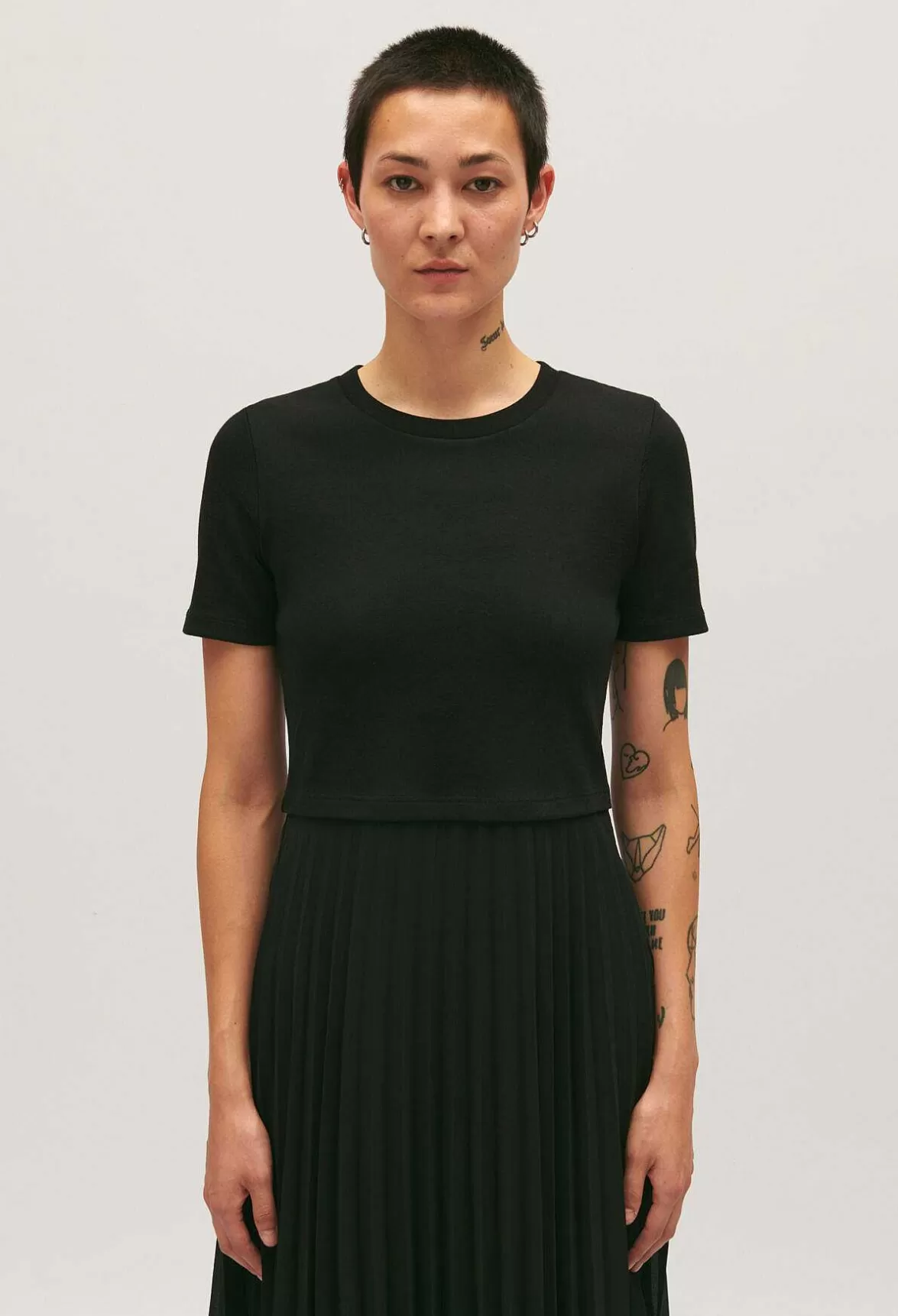 Claudie Pierlot Long Dual-Fabric Twist Dress*Women Dresses