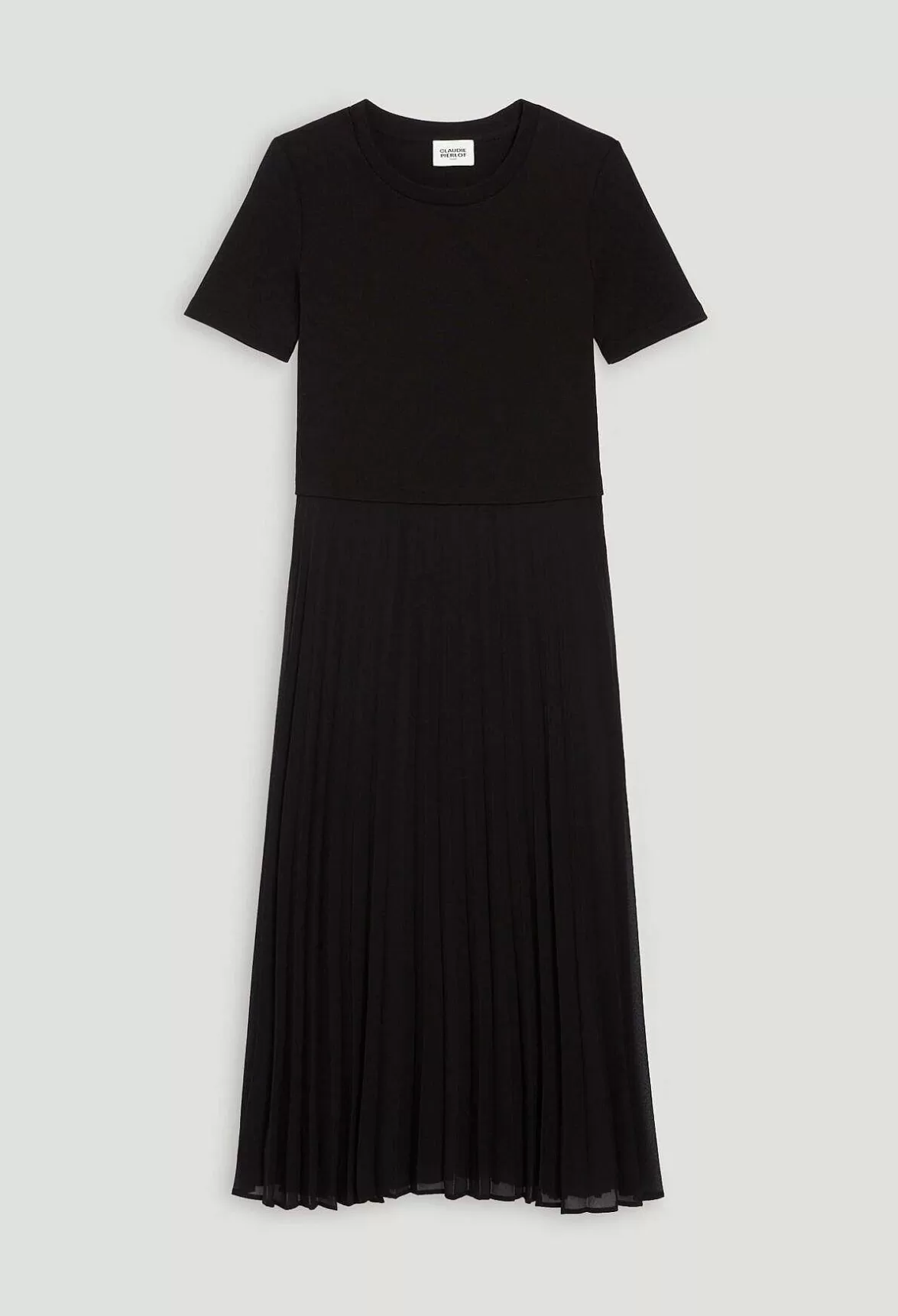 Claudie Pierlot Long Dual-Fabric Twist Dress*Women Dresses