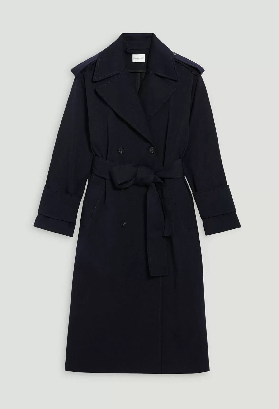 Claudie Pierlot Long Navy Trench Coat*Women Jackets And Coats