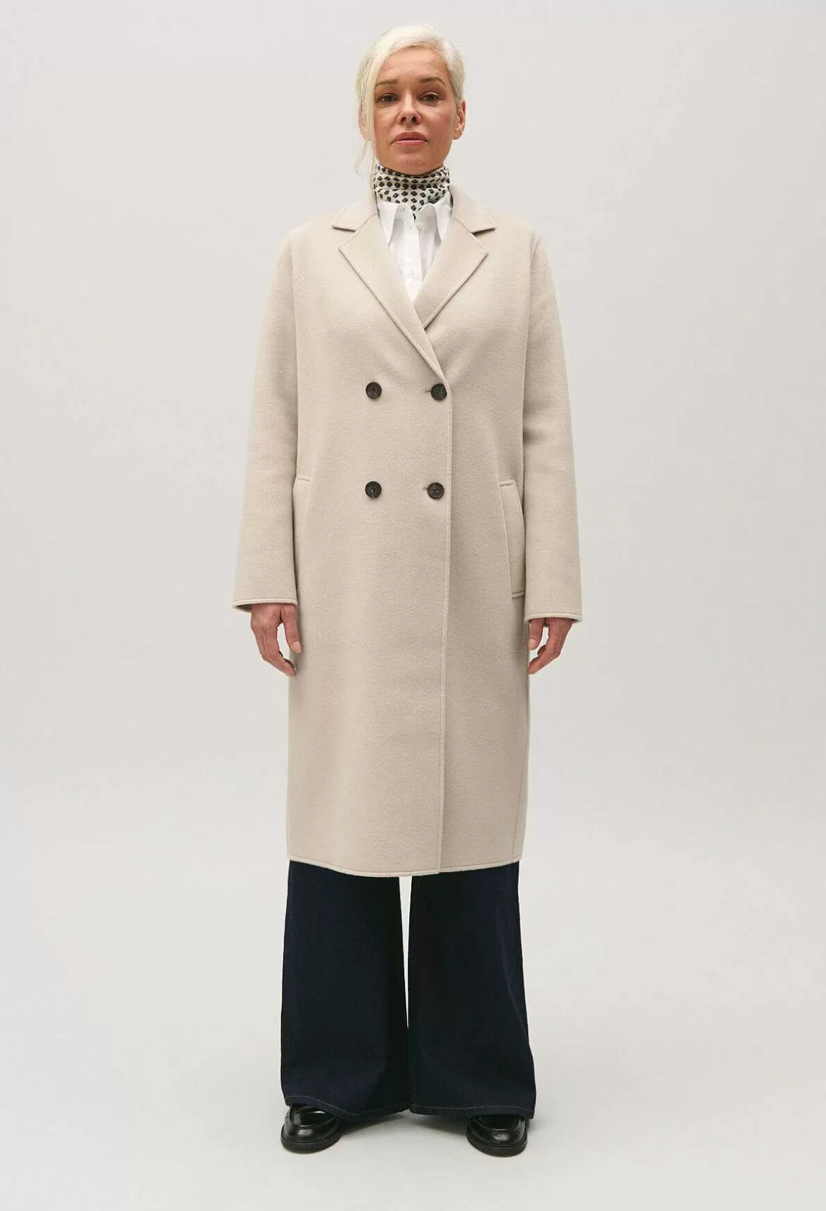 Claudie Pierlot Mid-Length Beige Wool Blend Coat*Women Jackets And Coats