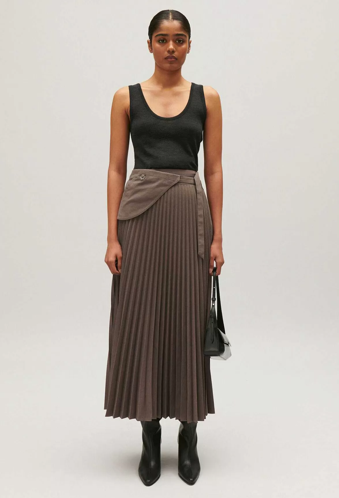Claudie Pierlot Mocha Pleated Midi Skirt*Women Skirts And Shorts