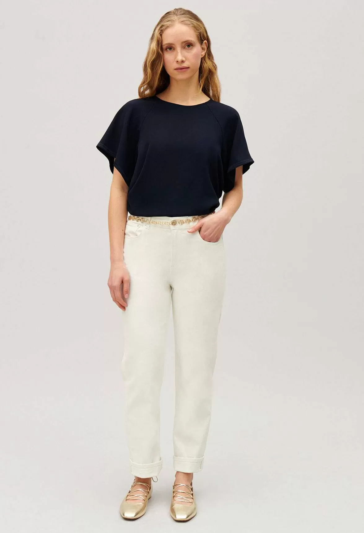 Claudie Pierlot Navy Short-Sleeved Top*Women Tops And Shirts