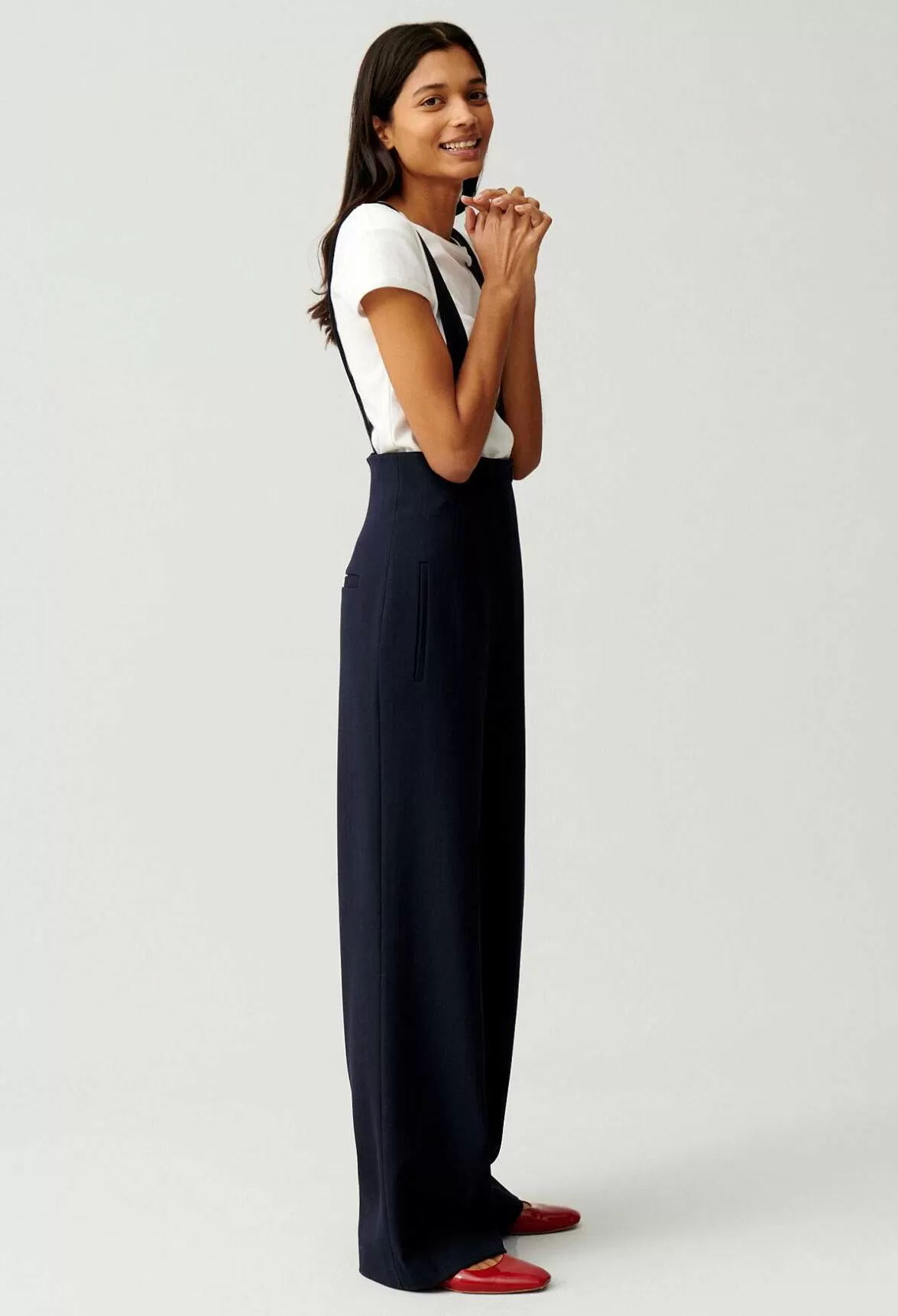 Claudie Pierlot Navy Trousers With Braces*Women Jeans And Trousers
