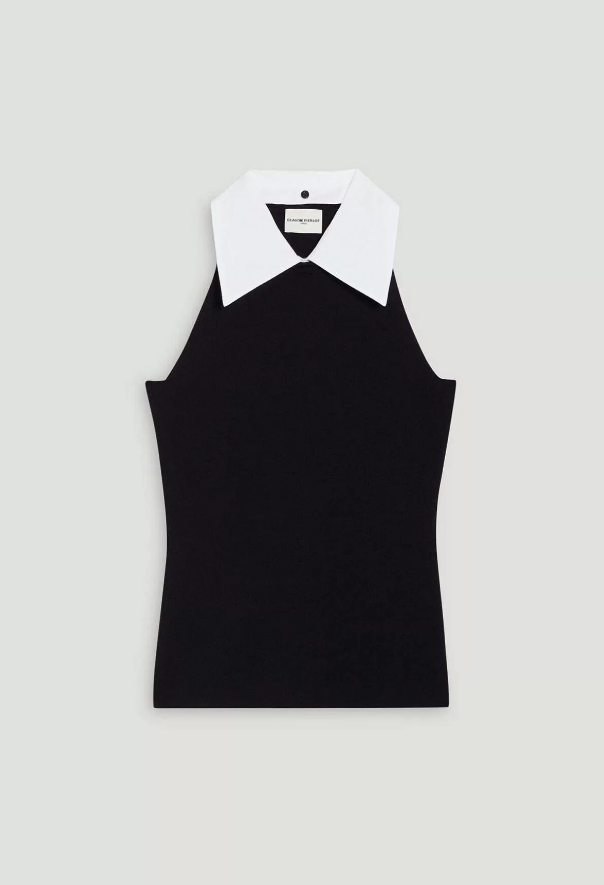 Claudie Pierlot Navy Vest Top With Shirt Collar*Women Tops And Shirts
