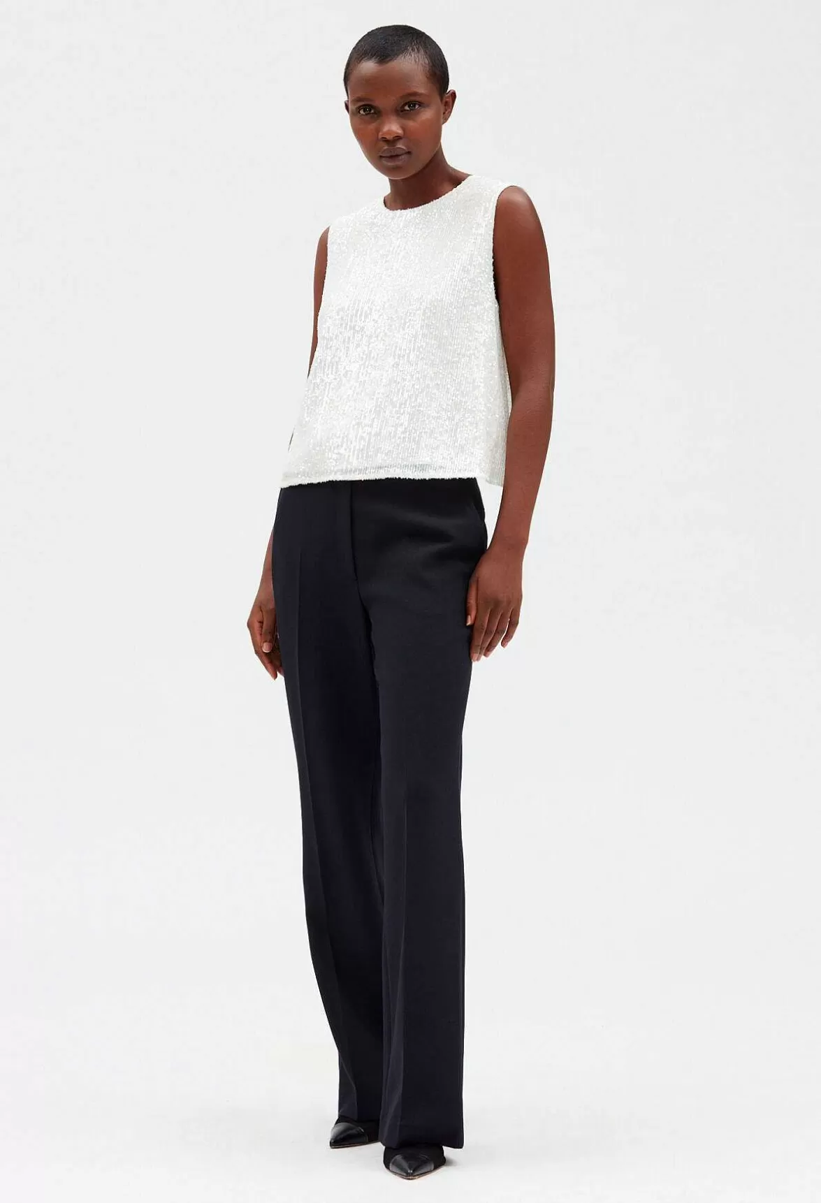 Claudie Pierlot Off-White Sequinned Sleeveless Top*Women Tops And Shirts