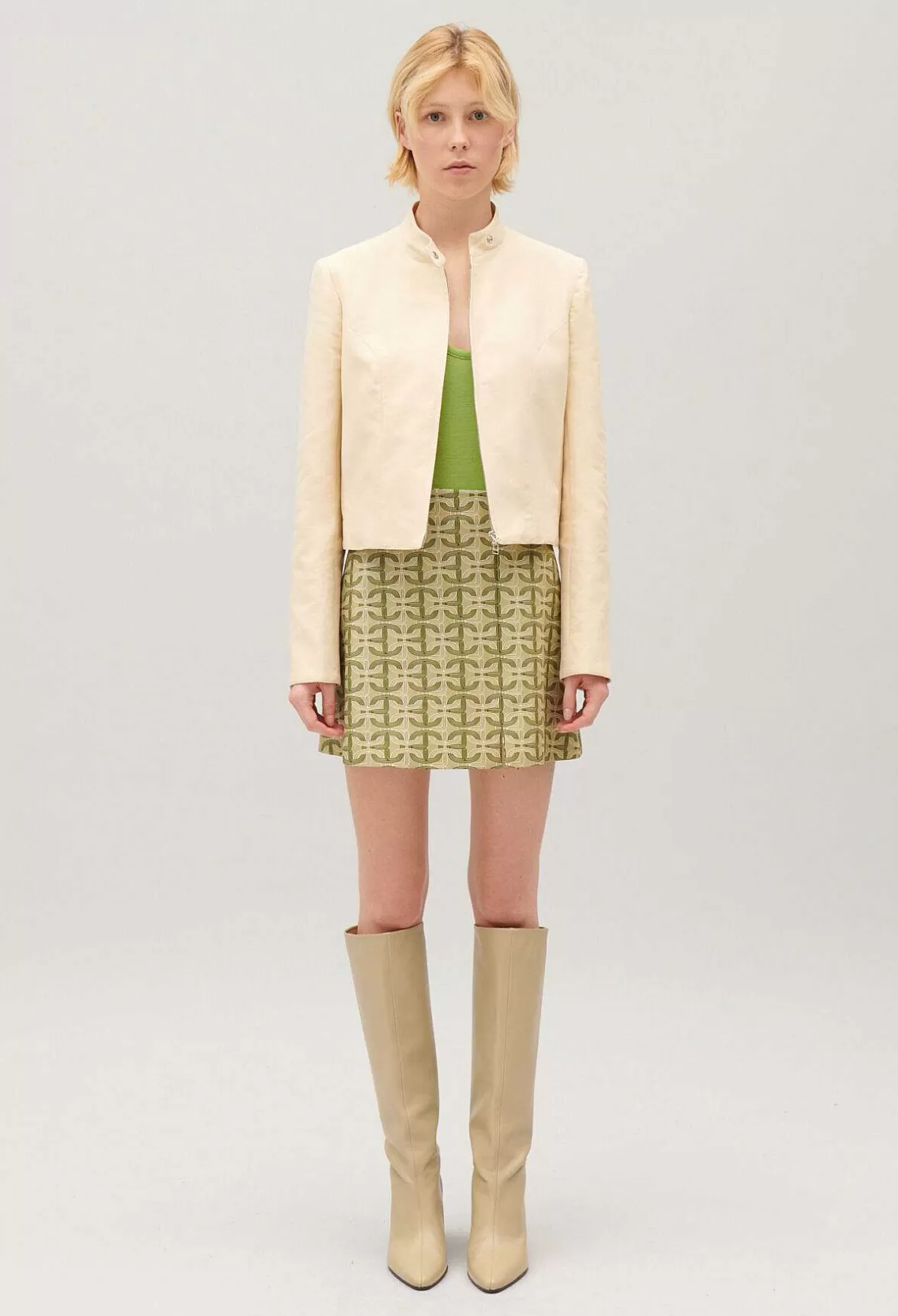 Claudie Pierlot Pale Beige Biker Jacket*Women Blazers
