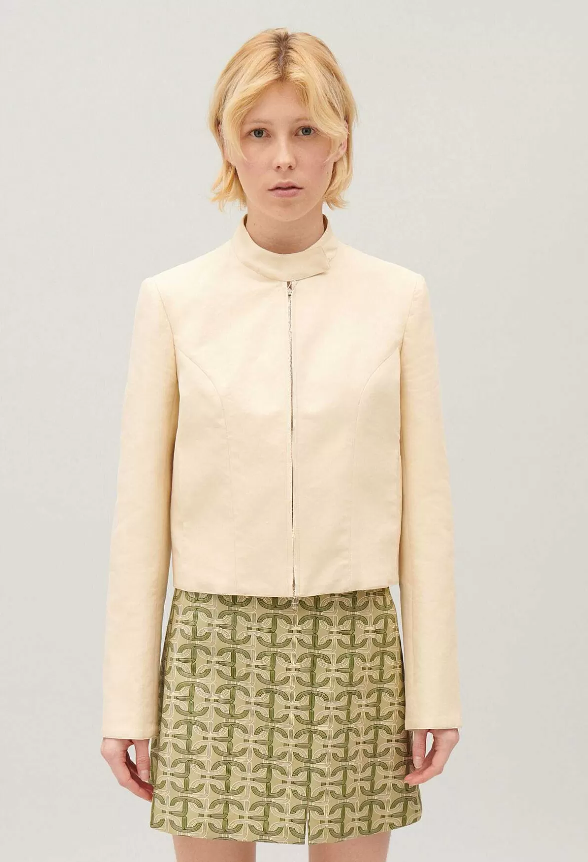 Claudie Pierlot Pale Beige Biker Jacket*Women Blazers