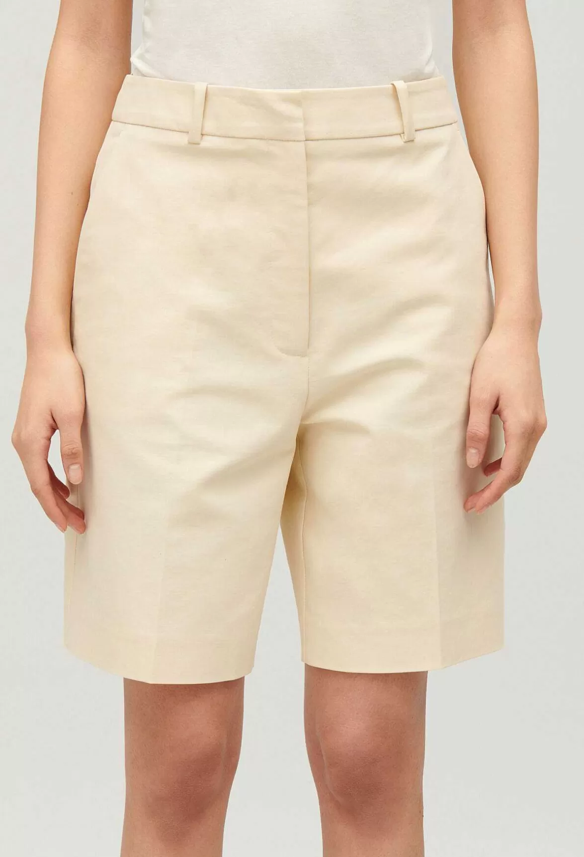 Claudie Pierlot Pale Beige Cotton Bermuda Shorts*Women Skirts And Shorts