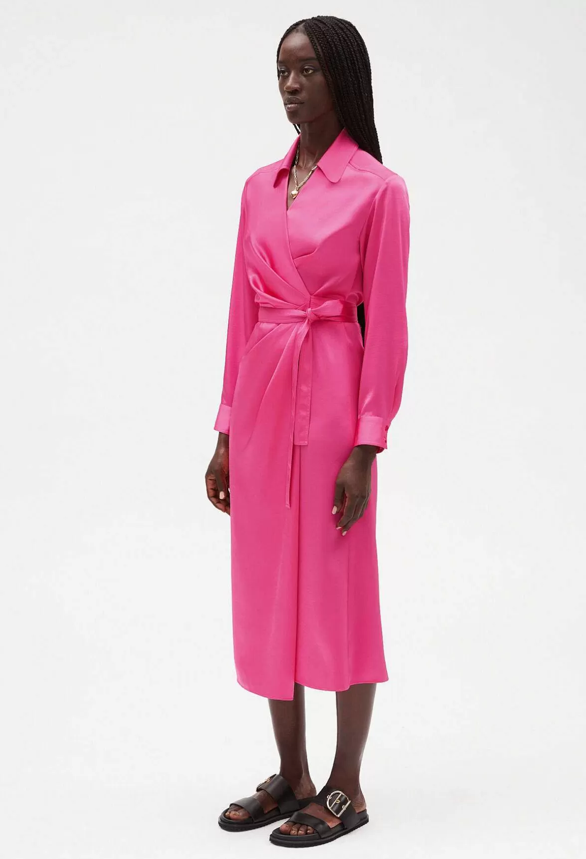 Claudie Pierlot Pink Mid-Length Wrap Dress*Women Dresses