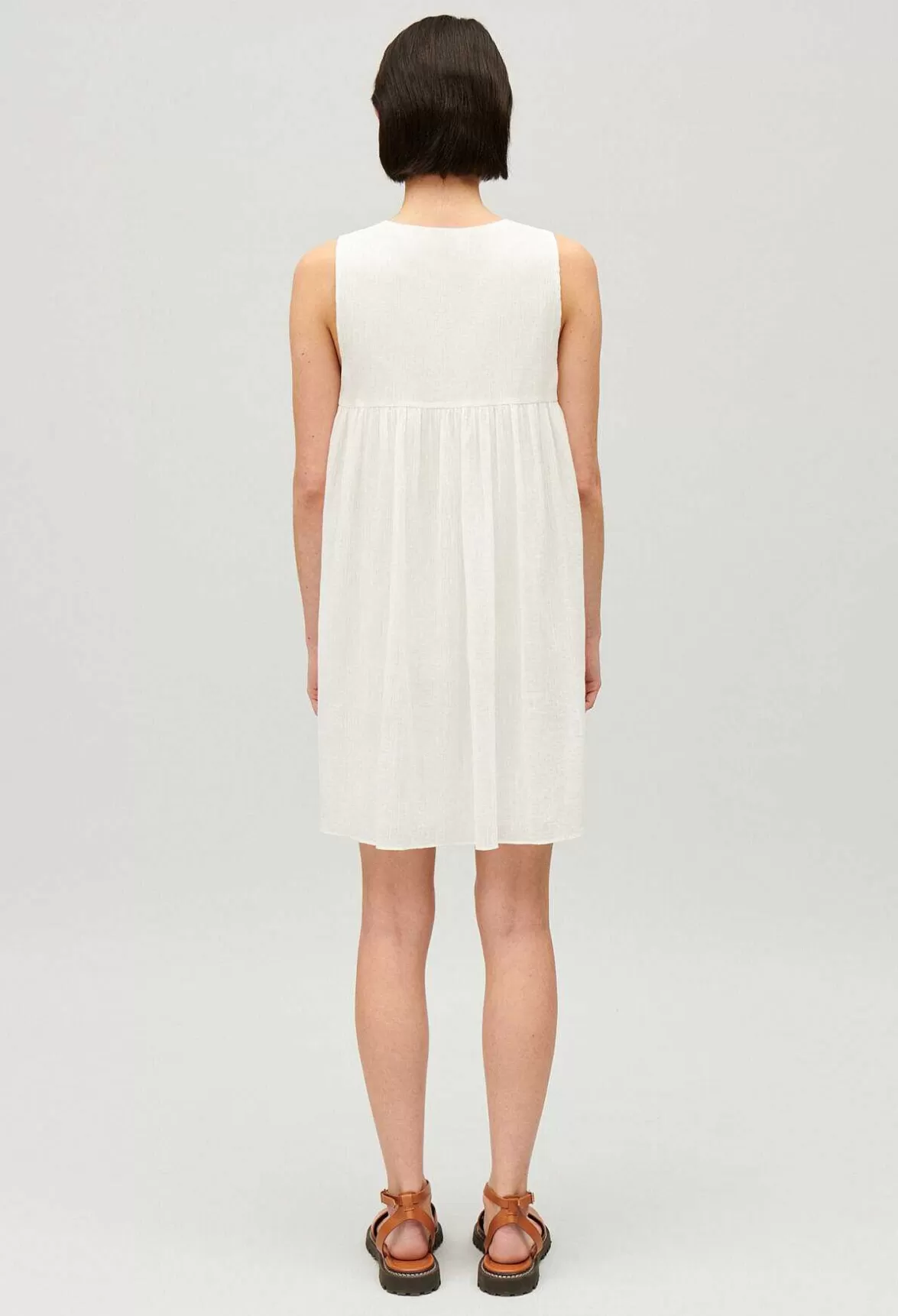 Claudie Pierlot Ruched Short Cream Dress*Women Dresses