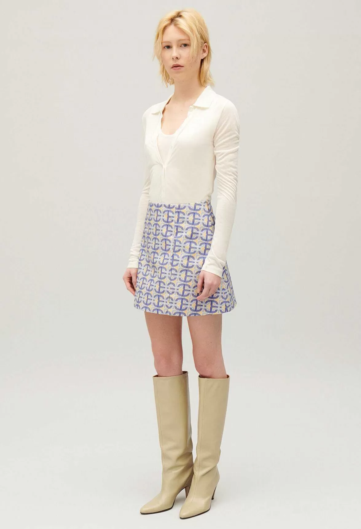 Claudie Pierlot Short A-Line Skirt With Monogram*Women Skirts And Shorts