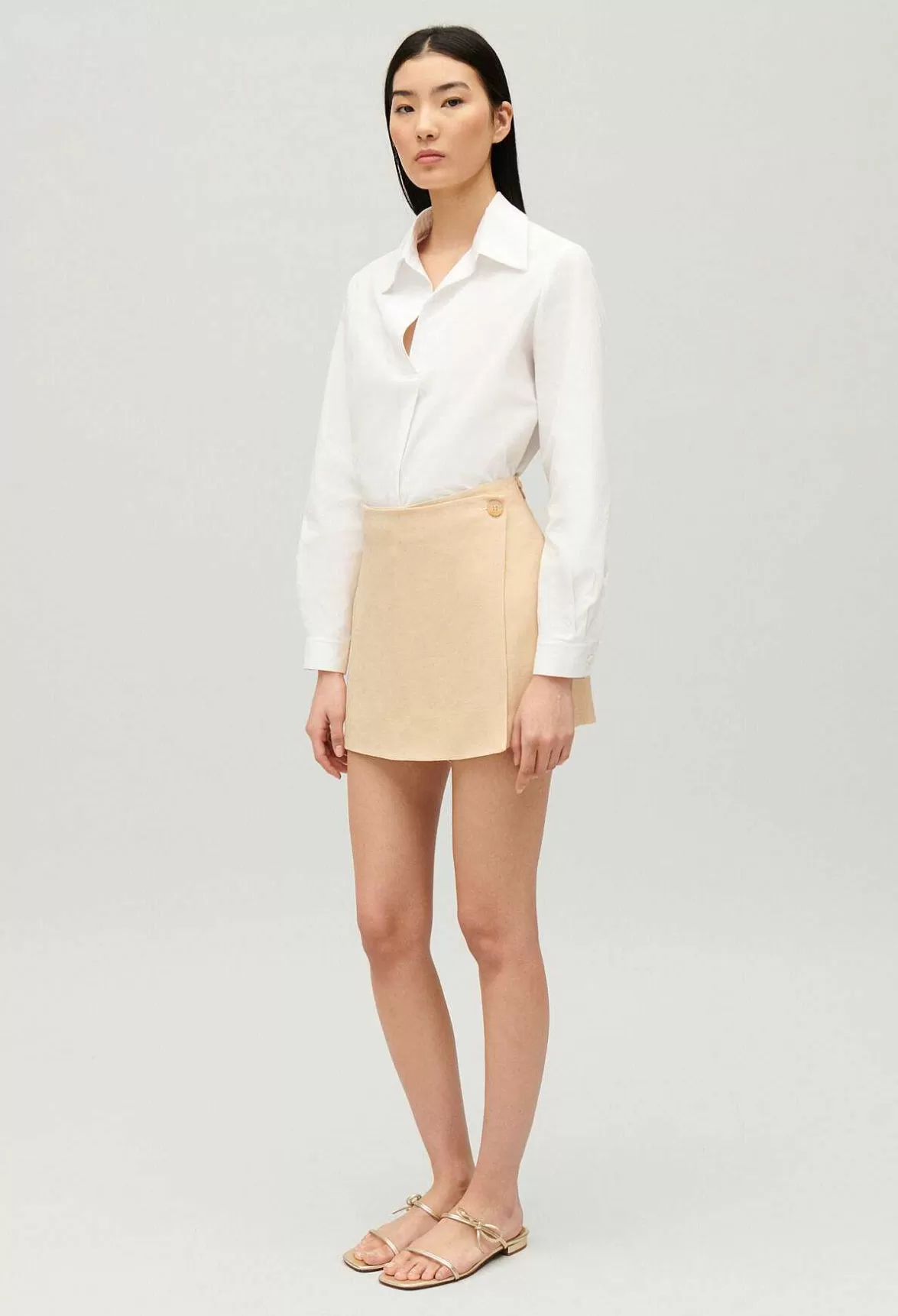 Claudie Pierlot Short Beige Wrap Skirt*Women Skirts And Shorts