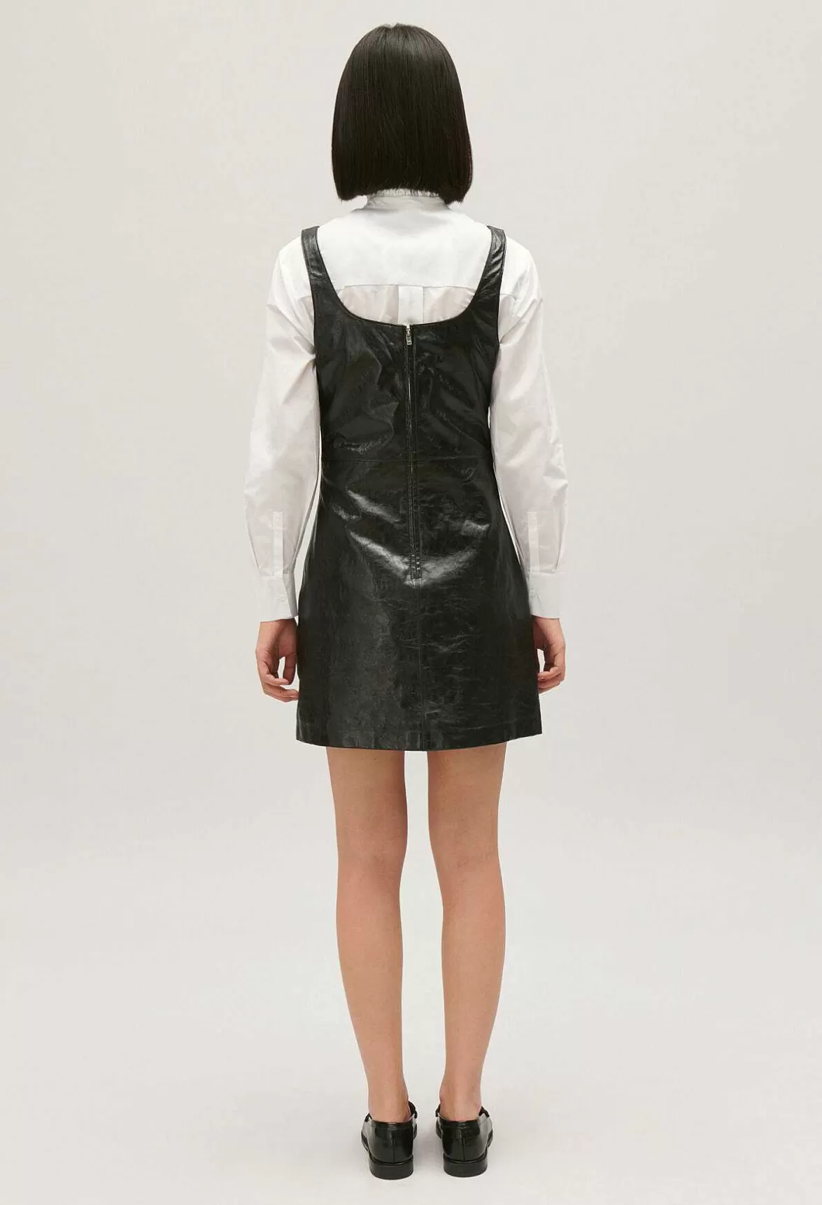 Claudie Pierlot Short Black Leather Tunic Dress*Women Dresses