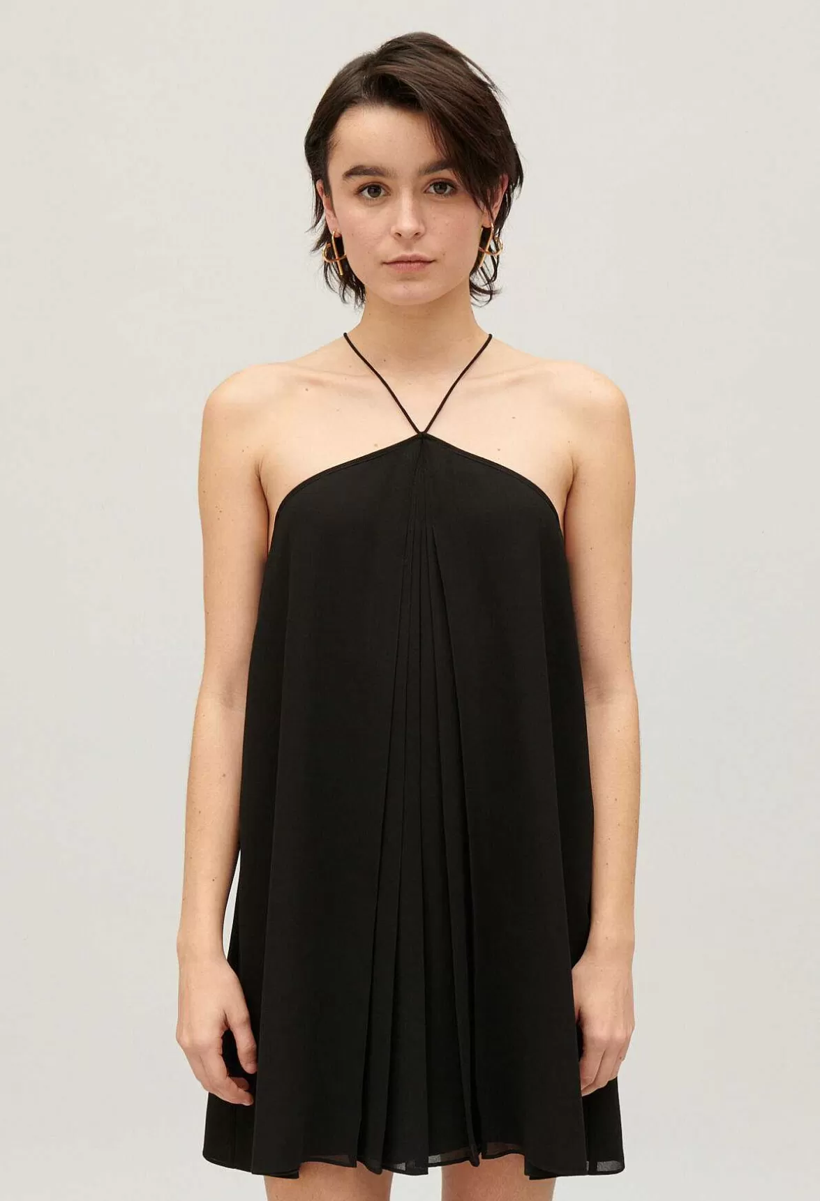 Claudie Pierlot Short Black Pleated Dress*Women Dresses