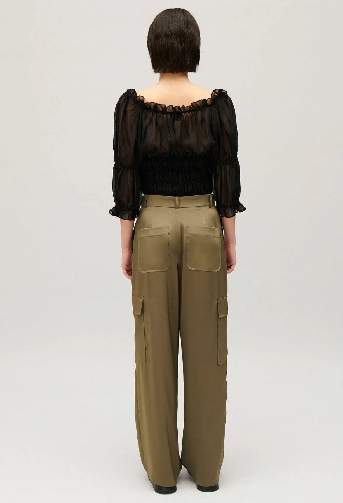 Claudie Pierlot Short Black Ruffled Blouse*Women Tops And Shirts