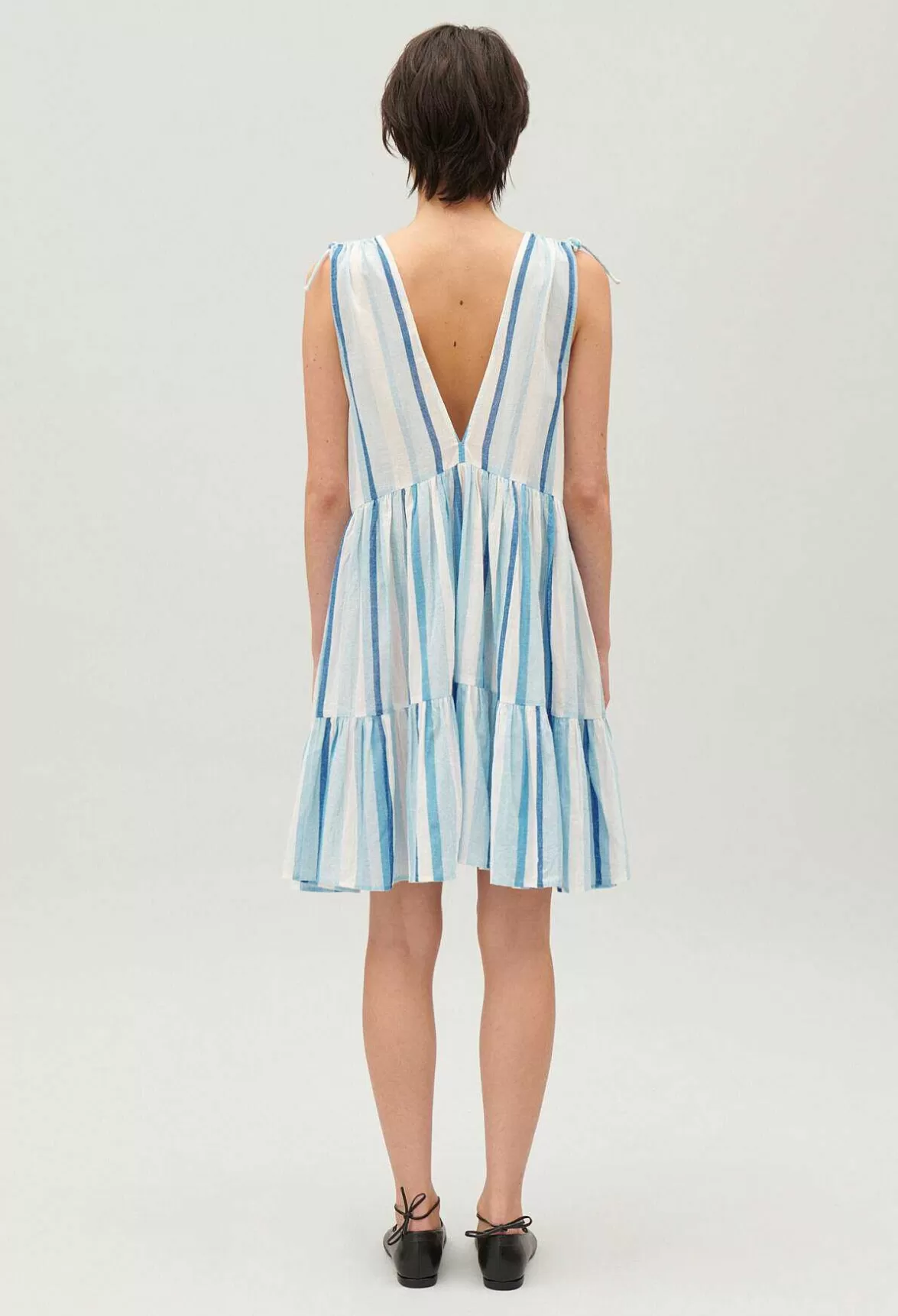 Claudie Pierlot Short Blue Striped Dress*Women Dresses
