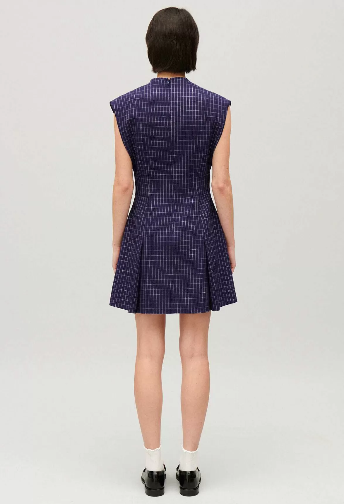 Claudie Pierlot Short Indigo Checked Dress*Women Dresses