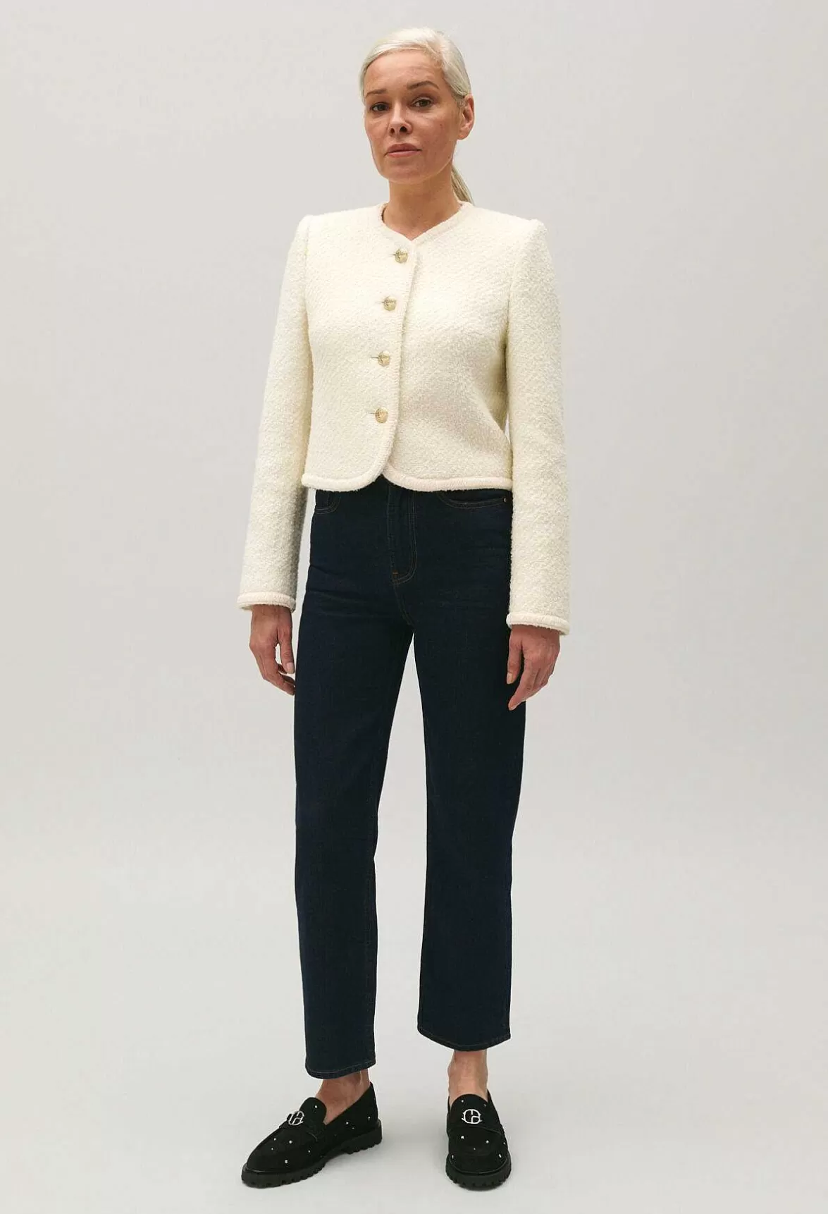 Claudie Pierlot Short Ivory Tweed Jacket*Women Blazers