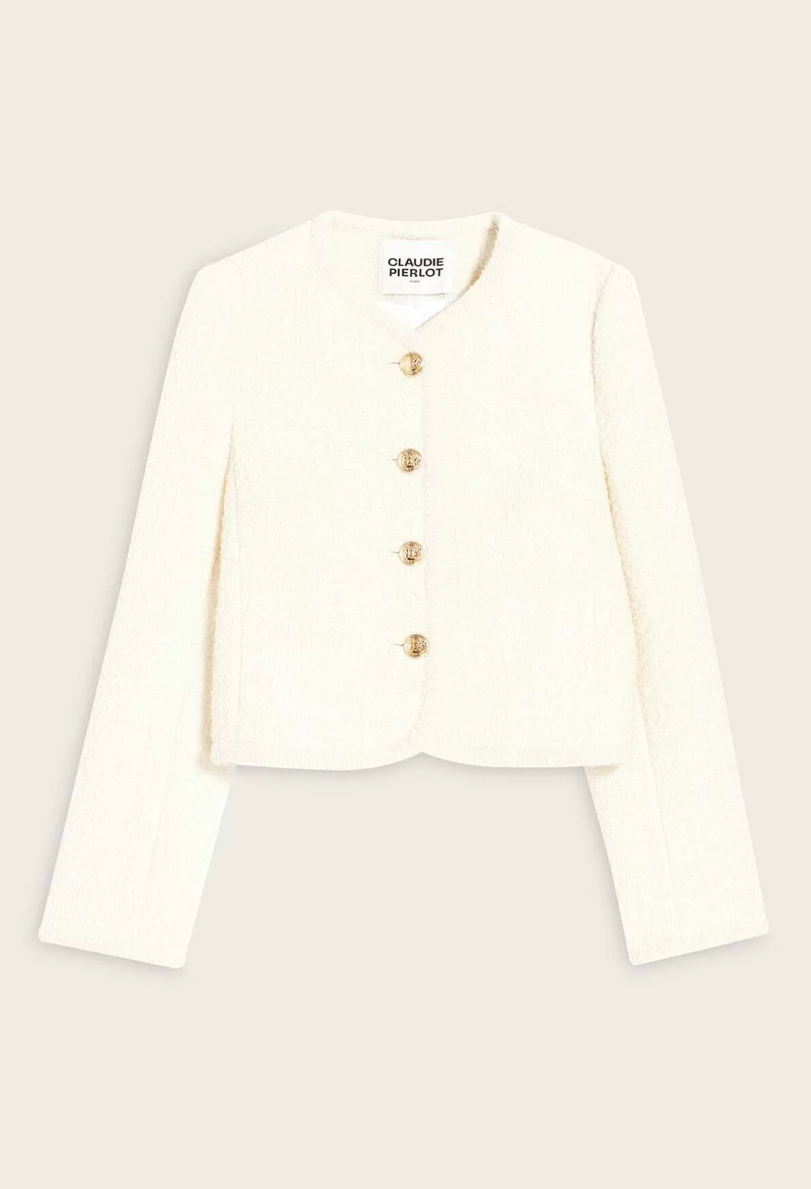 Claudie Pierlot Short Ivory Tweed Jacket*Women Blazers