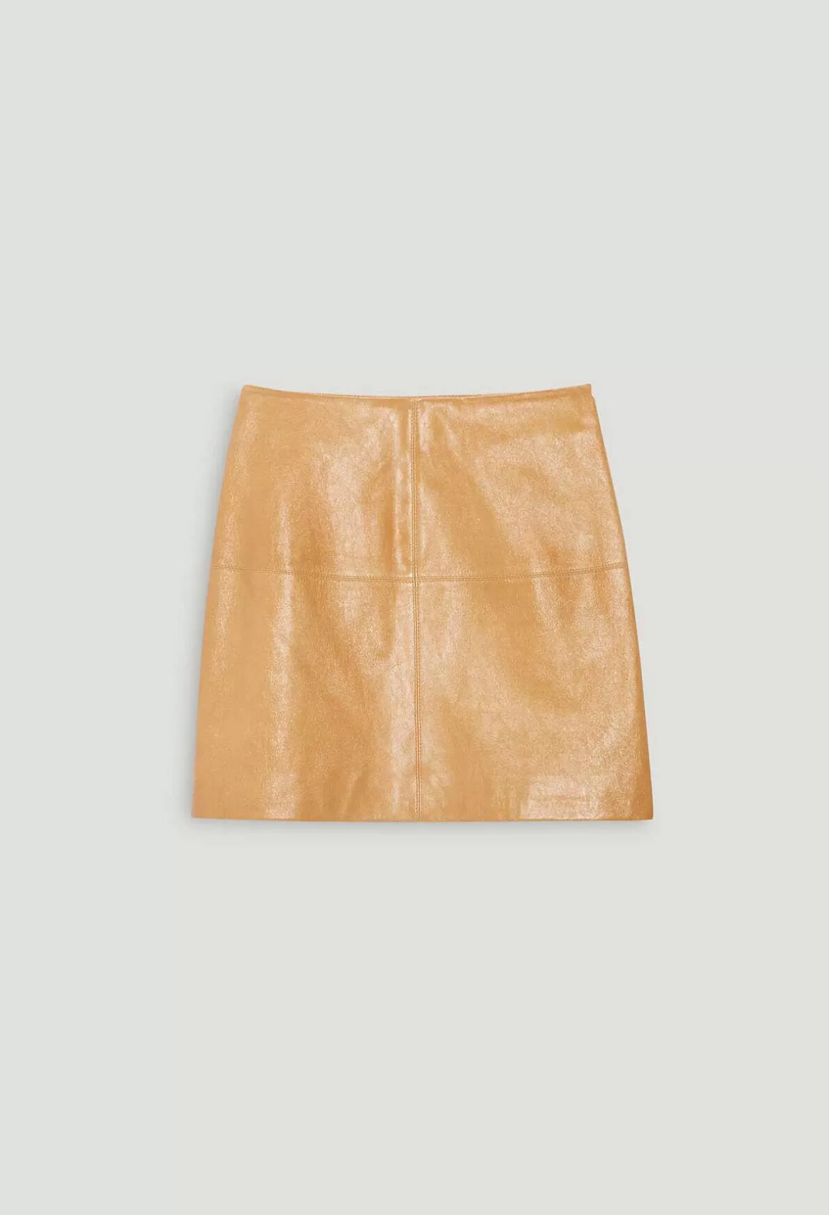 Claudie Pierlot Short Ochre Yellow Leather Skirt*Women Skirts And Shorts