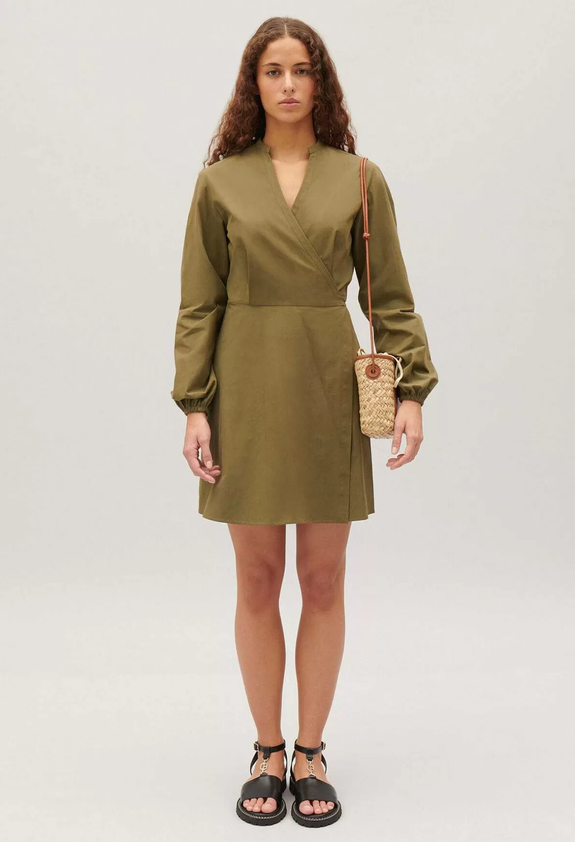 Claudie Pierlot Short Wrap Dress With Mandarin Collar*Women Dresses