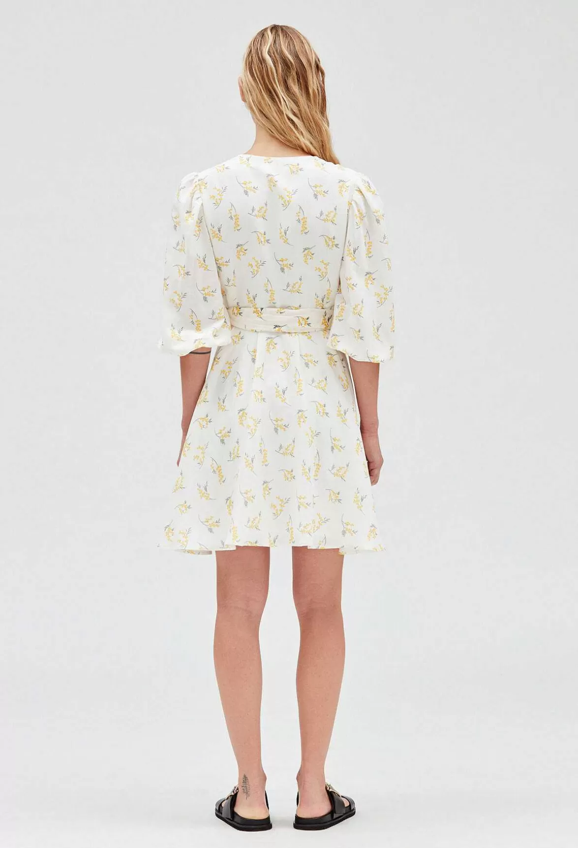 Claudie Pierlot Short Wraparound Dress Mimosa Pattern*Women Dresses