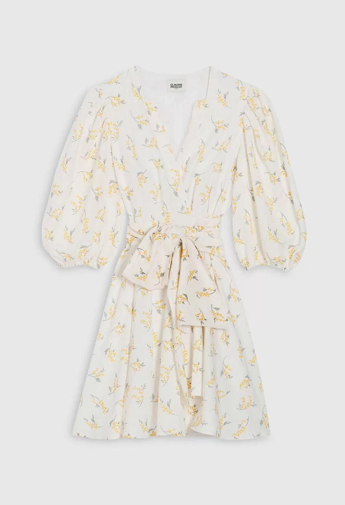 Claudie Pierlot Short Wraparound Dress Mimosa Pattern*Women Dresses