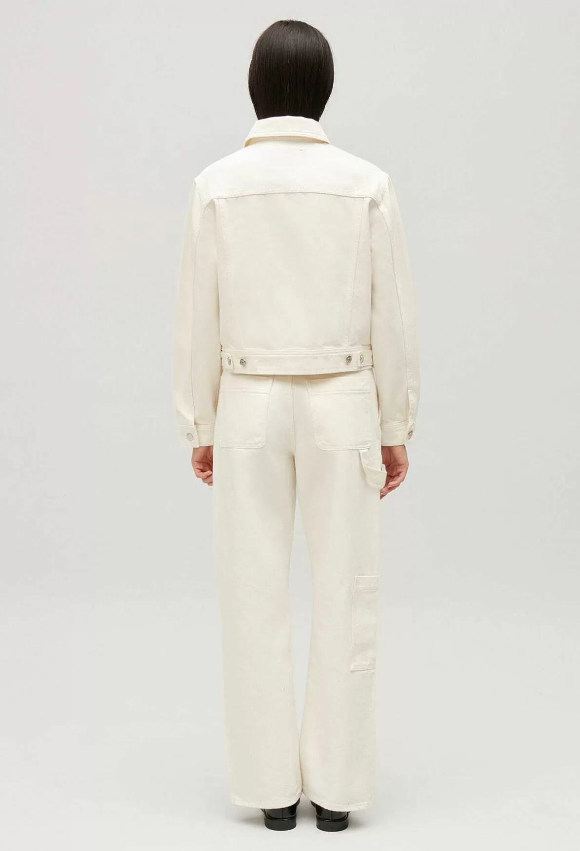 Claudie Pierlot Straight-Leg Cream Denim Jacket*Women Jackets And Coats