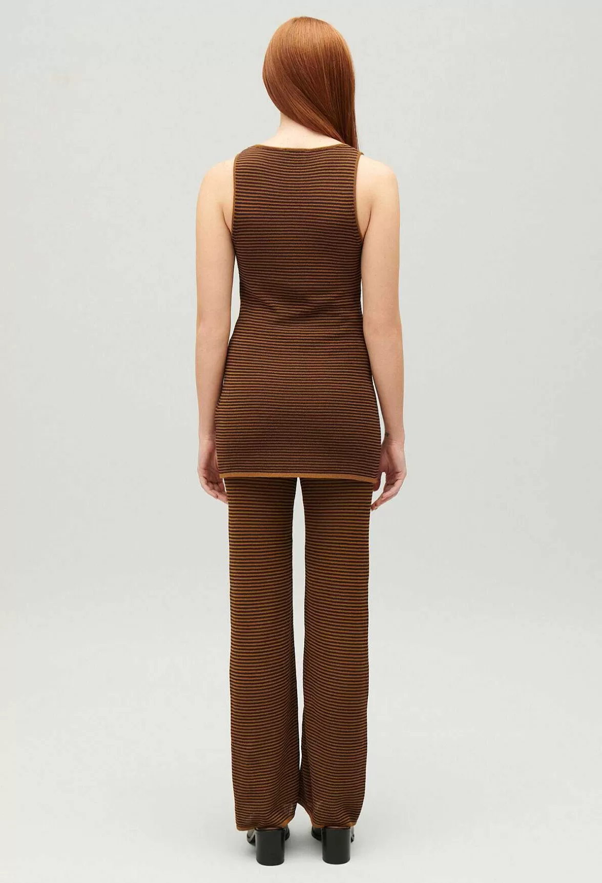 Claudie Pierlot Striped Brown Vest Top*Women Tops And Shirts