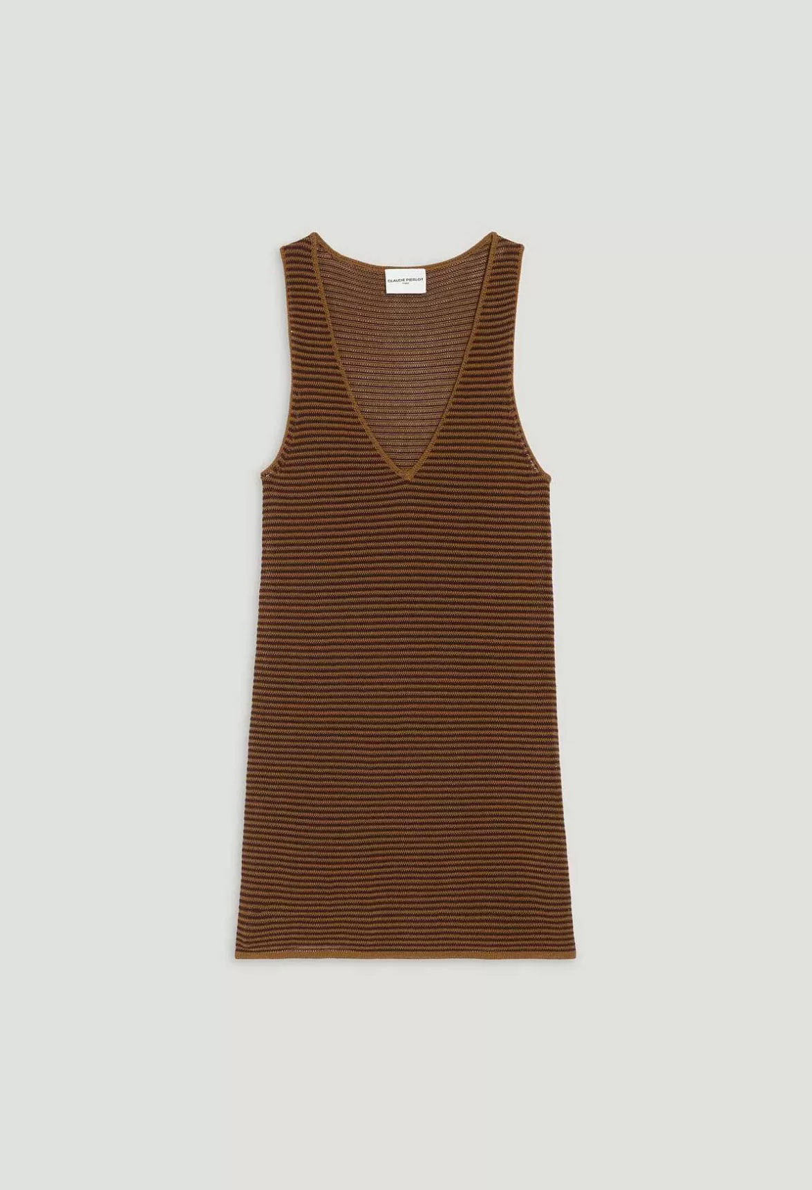 Claudie Pierlot Striped Brown Vest Top*Women Tops And Shirts