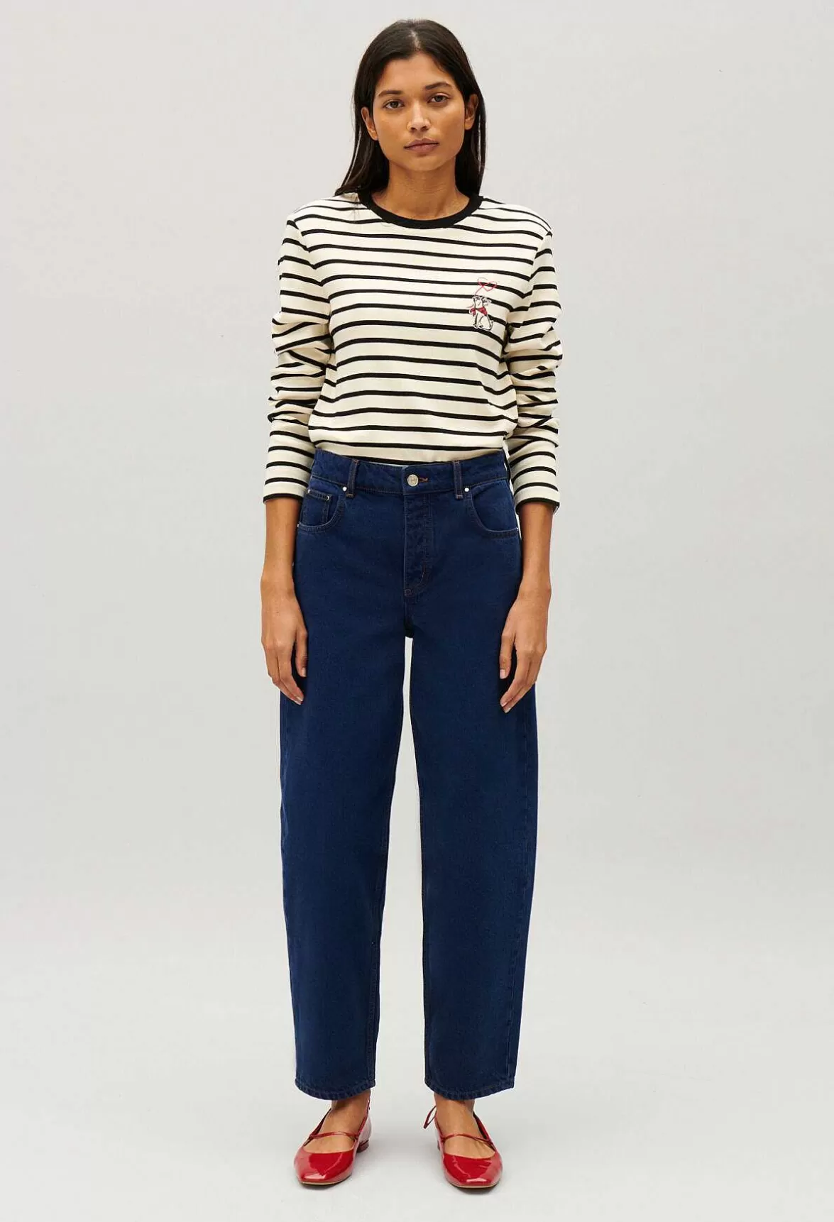 Claudie Pierlot Two-Tone Jean Toto Breton T-Shirt*Women Sweaters And Cardigans
