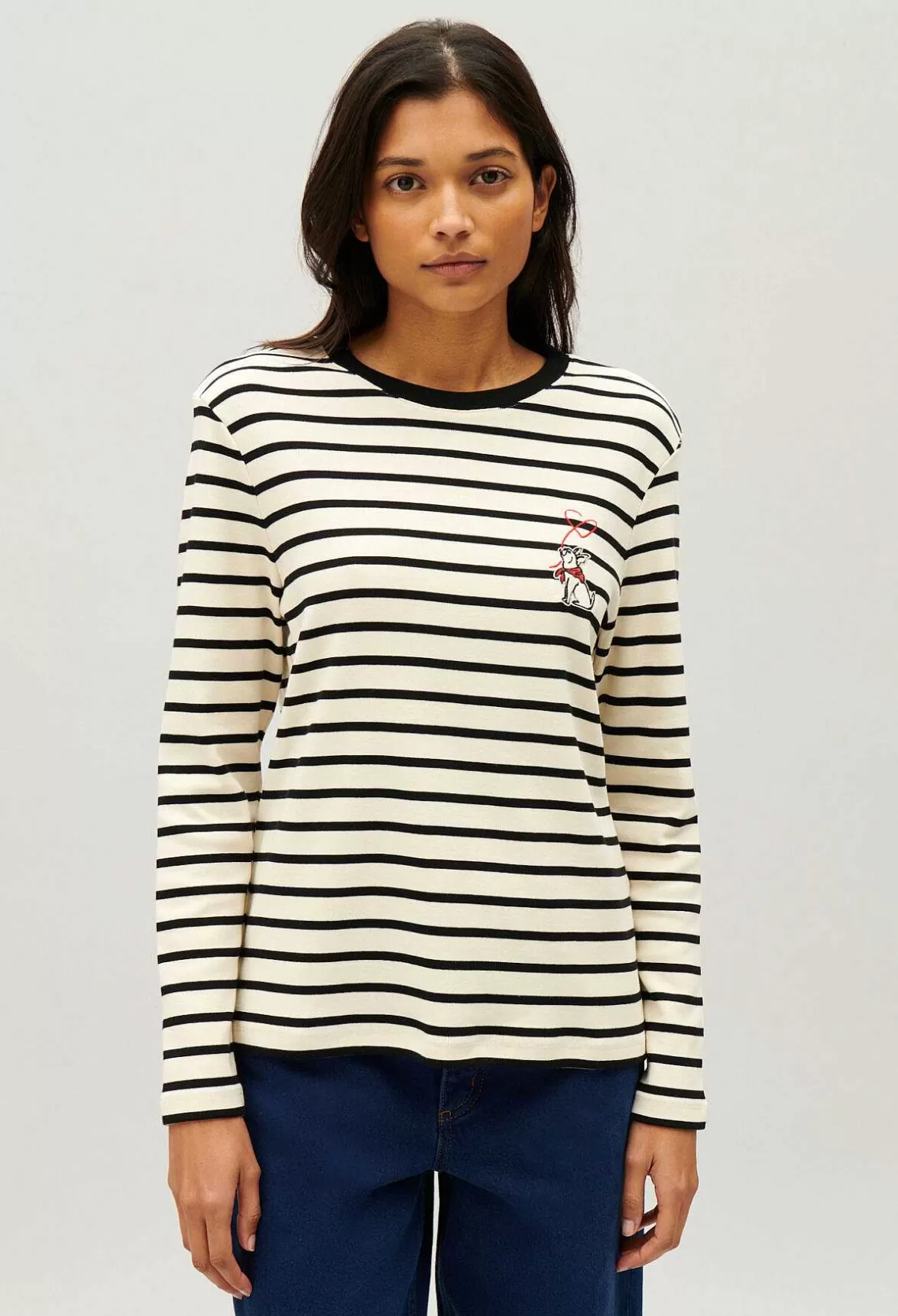 Claudie Pierlot Two-Tone Jean Toto Breton T-Shirt*Women Sweaters And Cardigans