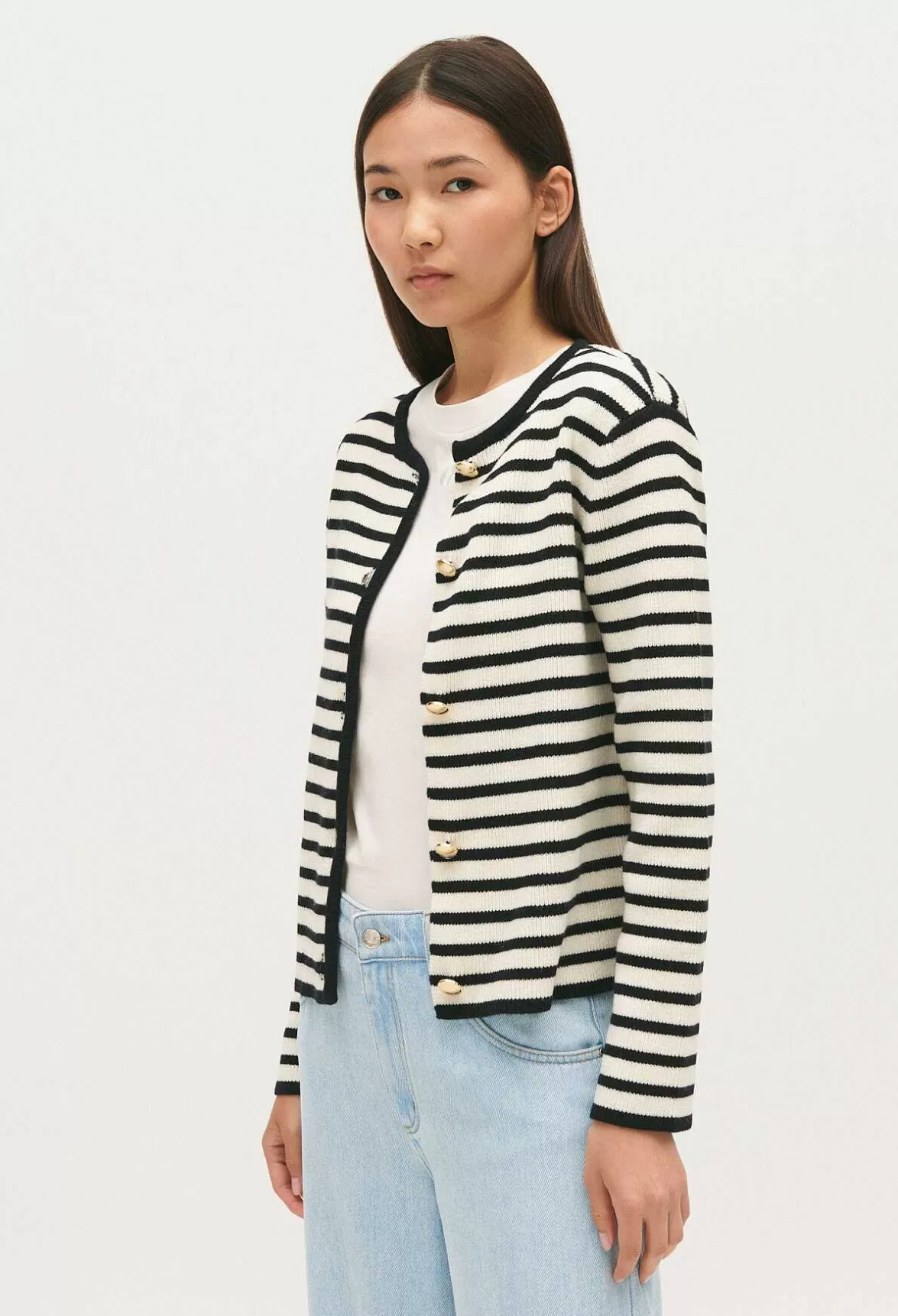 Claudie Pierlot Two-Tone Striped Cardigan*Women Sweaters And Cardigans