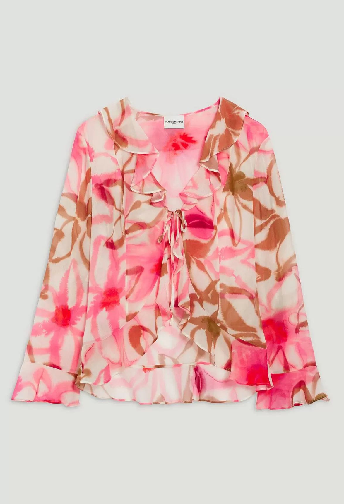 Claudie Pierlot Watercolour Print Silk Blouse*Women Tops And Shirts