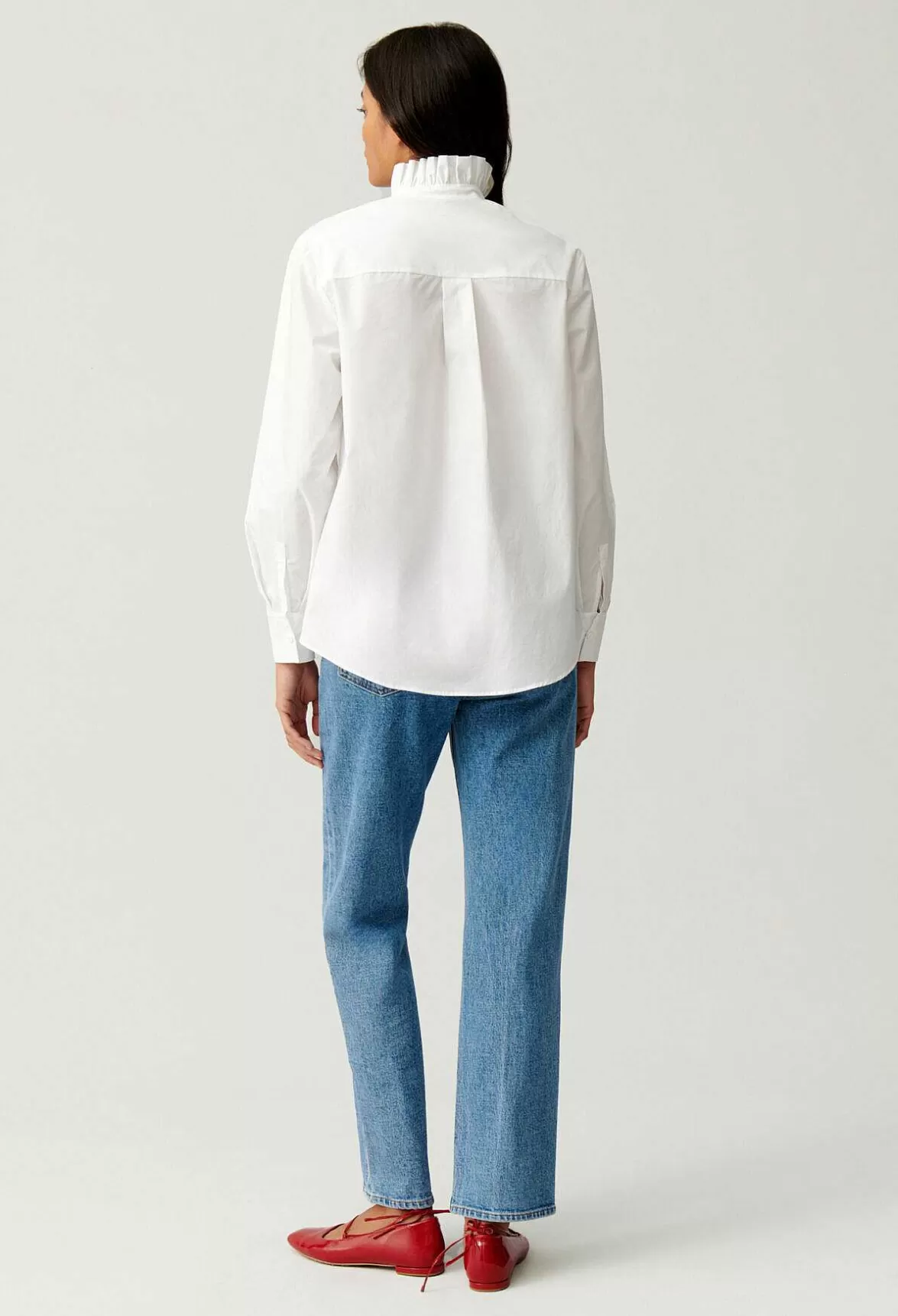 Claudie Pierlot White Shirt With Ruffled Collar*Women Tops And Shirts